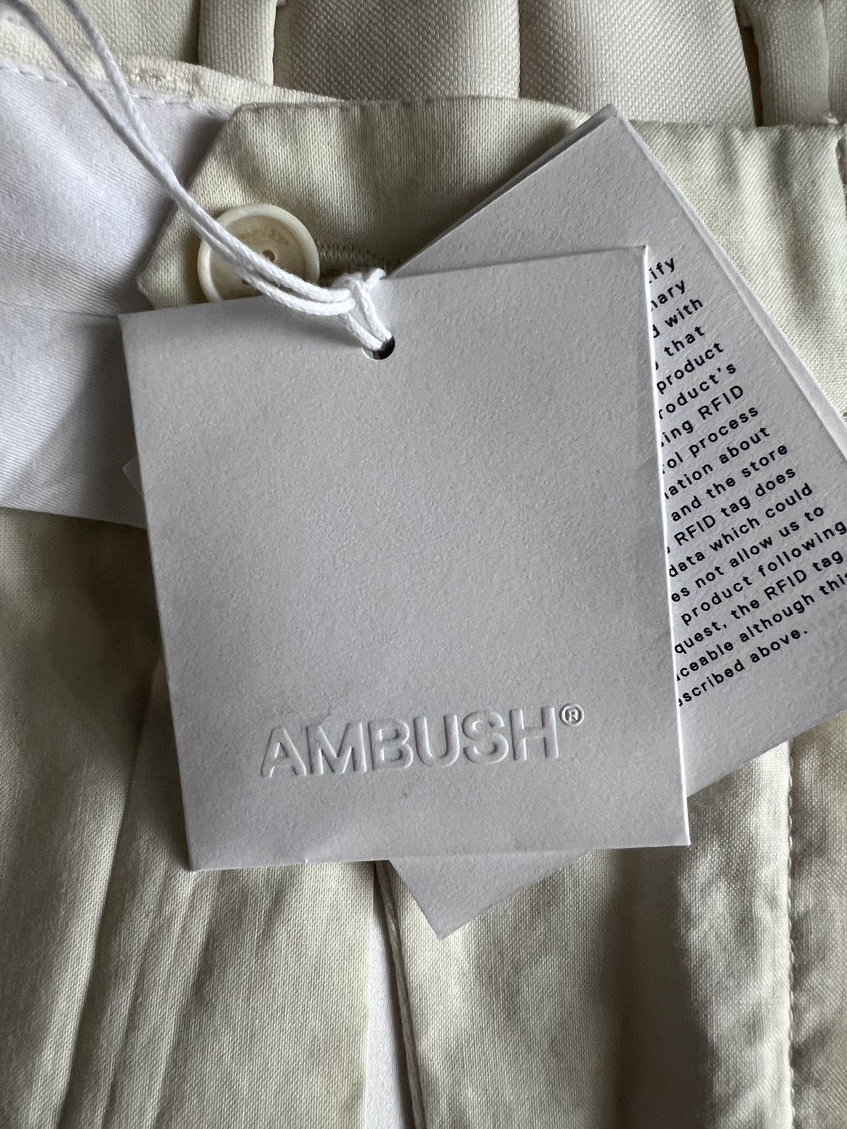 Ambush Design $1K ivory wool trousers/pants, IT50/US34, made in Italy Size US 34 / EU 50 - 17 Thumbnail