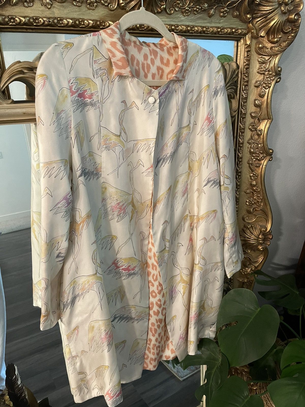 Other La Prestic Quiston Cream Printed Jacket Crane Leopard 100% Size XS / US 0-2 / IT 36-38 - 1 Thumbnail