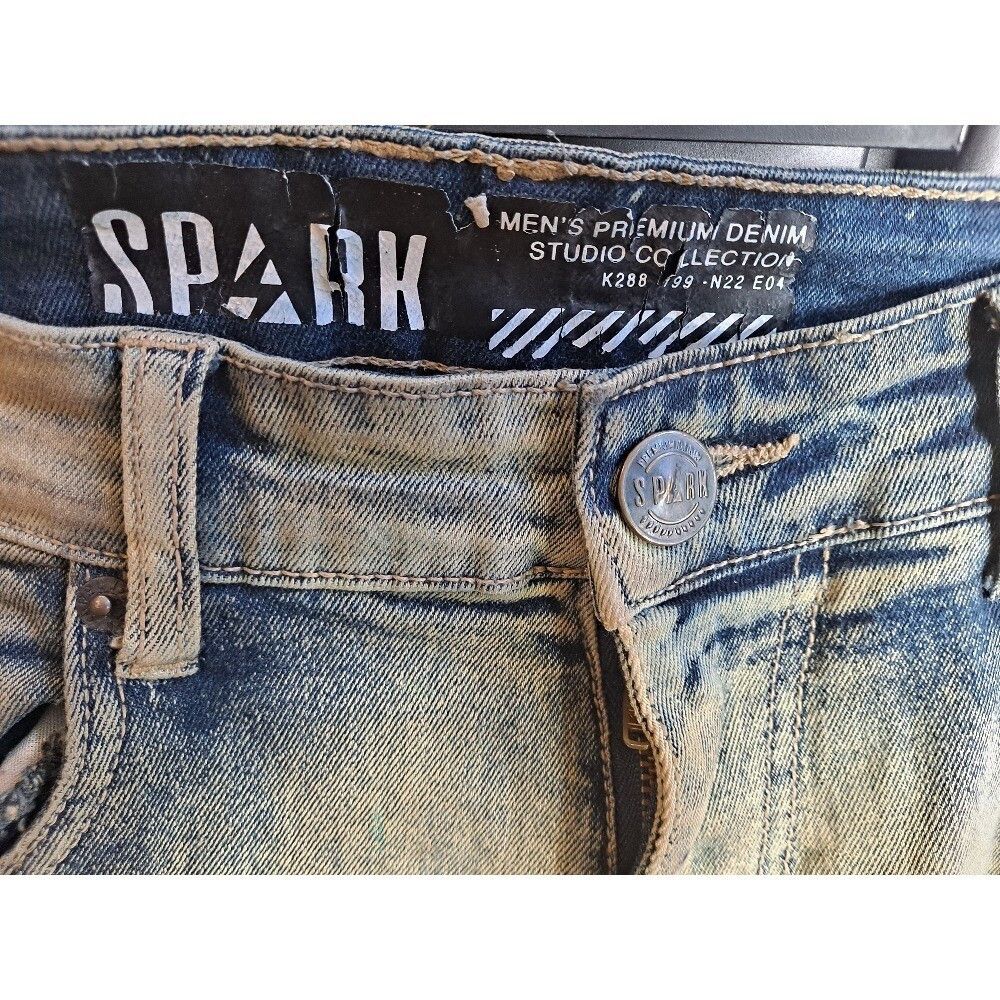 Other SPARK Distressed Ripped Jeans Bleach Wash Denim Fashion Pant Size US 32 / EU 48 - 3 Thumbnail