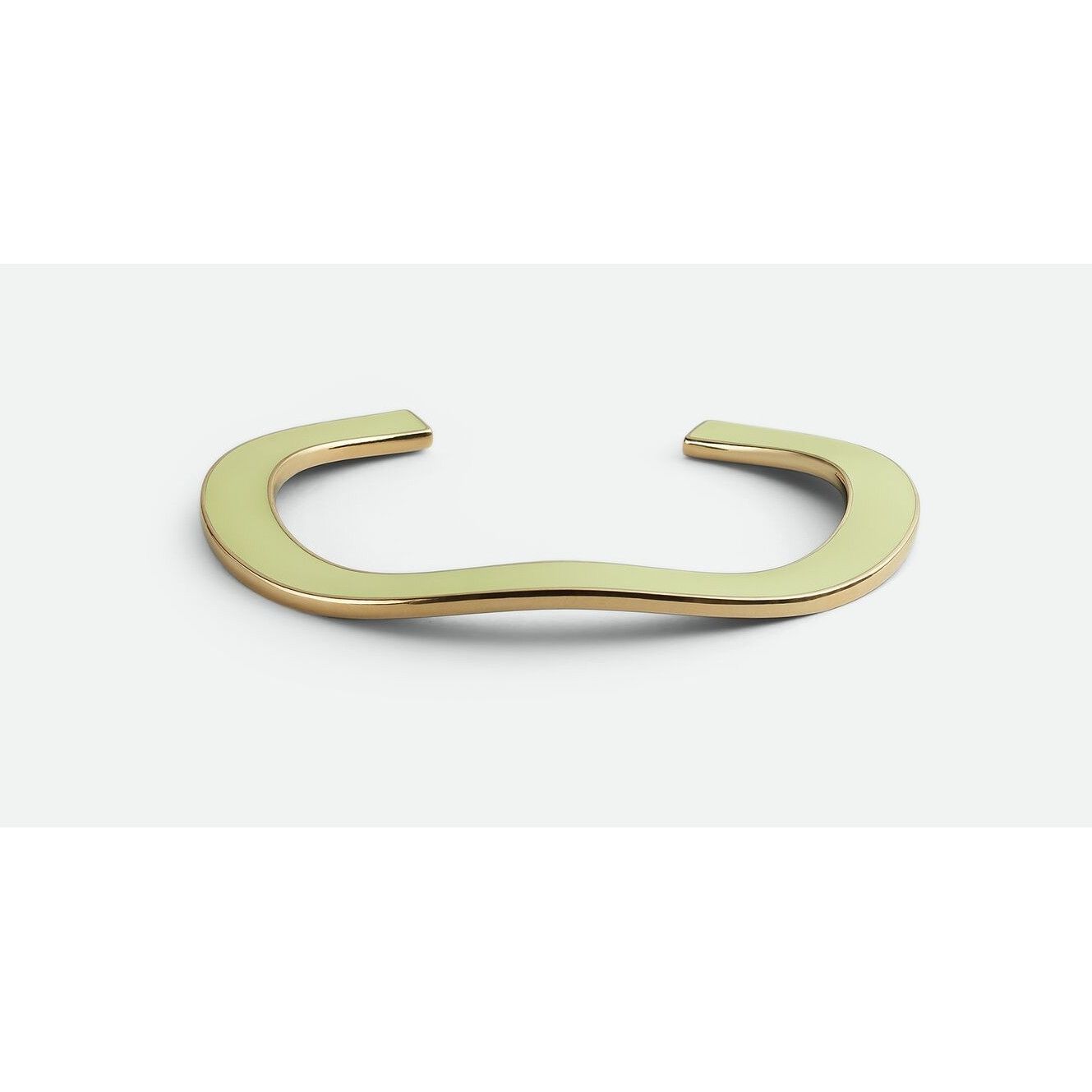 Bottega Veneta BOTTEGA VENETA Curve green & yellow silver cuff bracelet q Size ONE SIZE - 1 Thumbnail