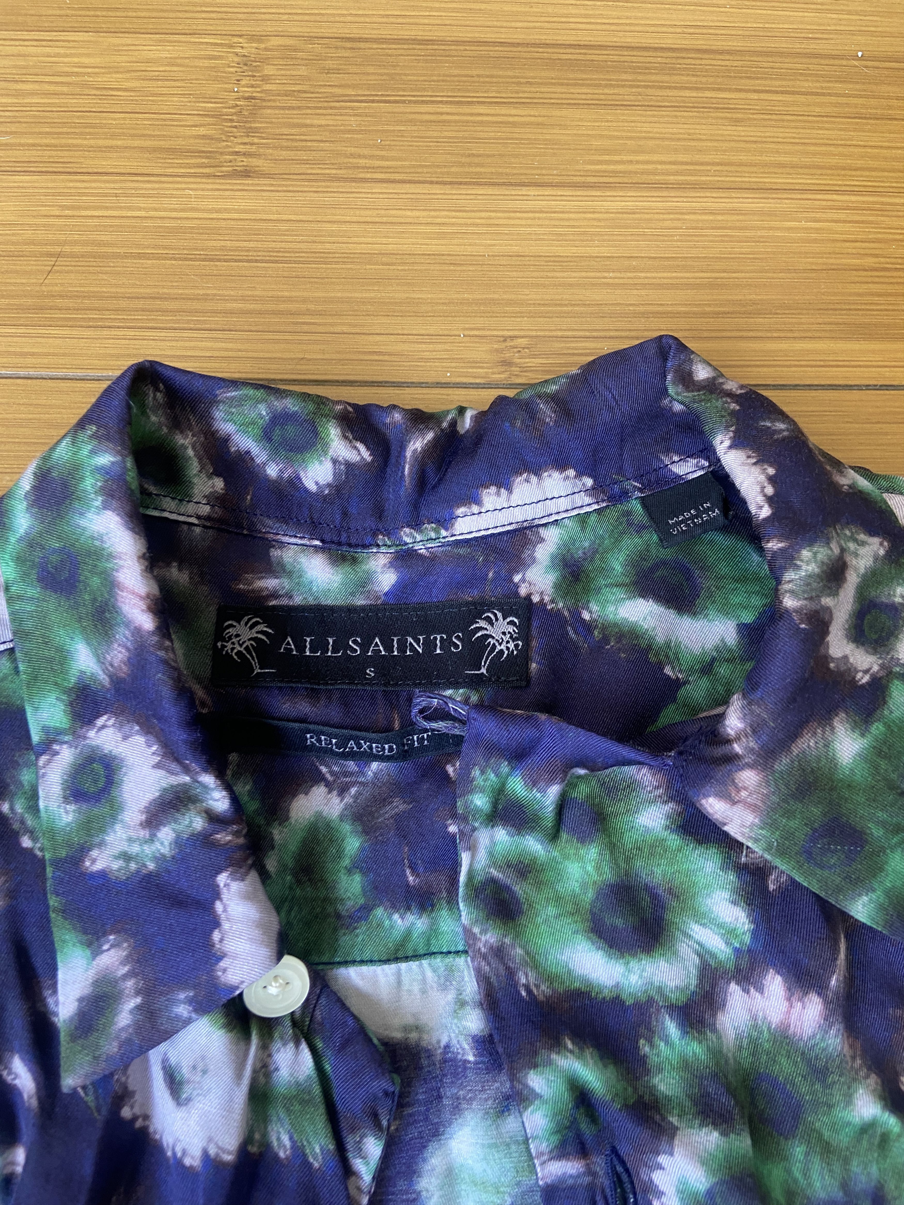 Allsaints AllSaints Florax Blue Green Short Sleeve Shirt Mens - Small Size US S / EU 44-46 / 1 - 3 Thumbnail