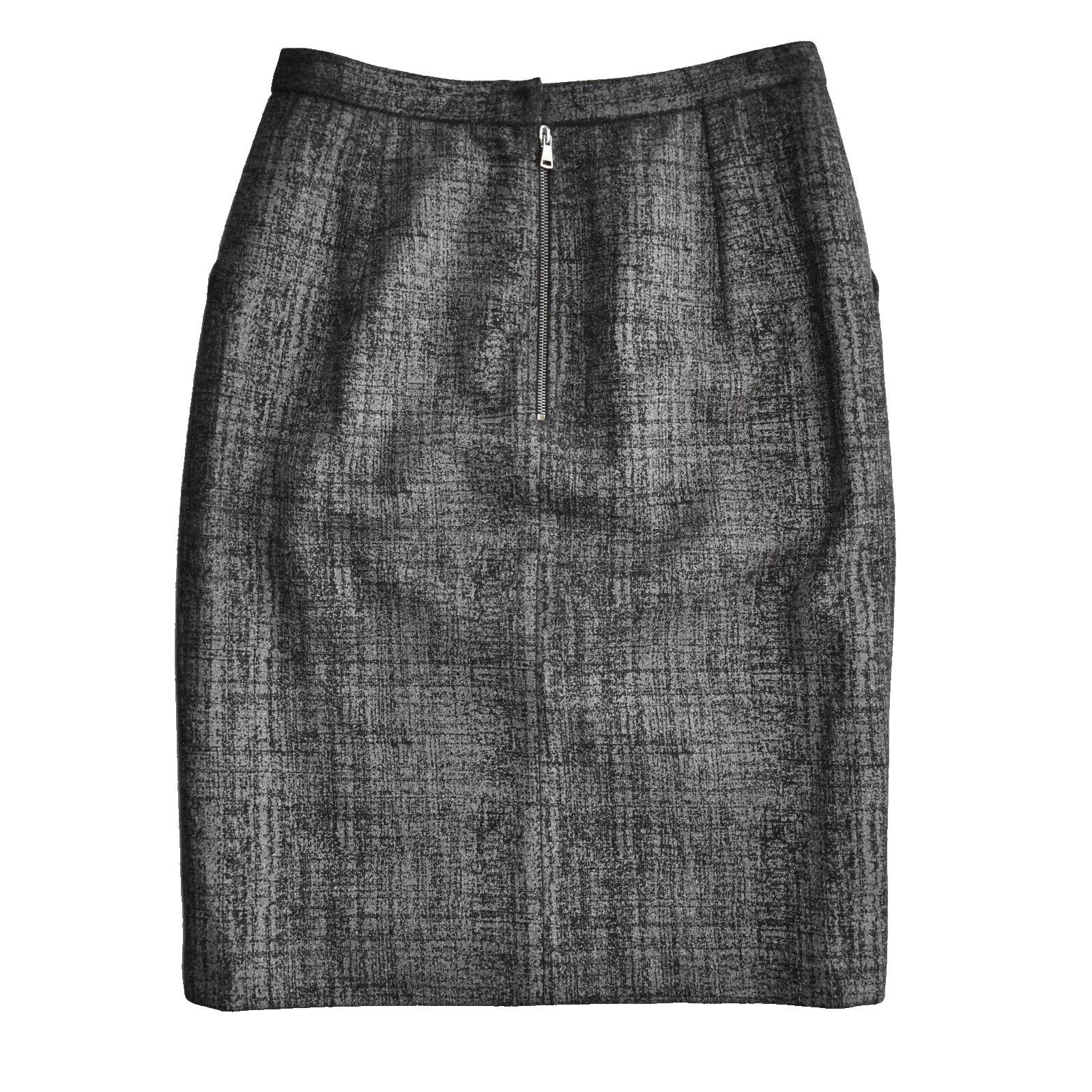 Dolce & Gabbana DOLCE & GABBANA Black/Gray Pattern Wool Pencil Skirt Size 40 Size 25" / US 0 / IT 36 - 2 Thumbnail