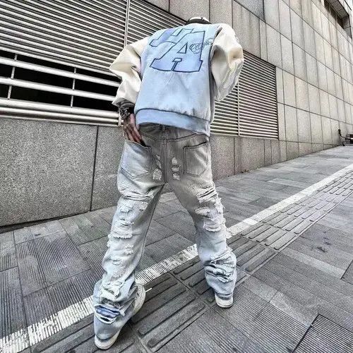 Jean High Street Heavy Industry Washed Ripped Casual Jeans Size US 32 / EU 48 - 3 Thumbnail