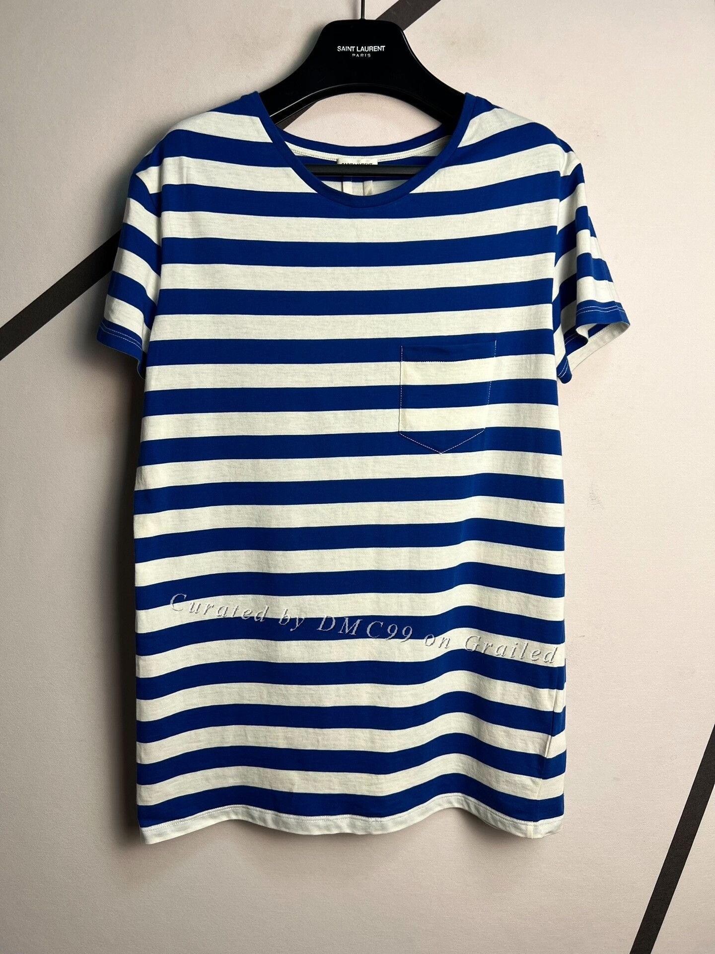 Hedi Slimane × Saint Laurent Paris 2014 striped pocket knit shirt