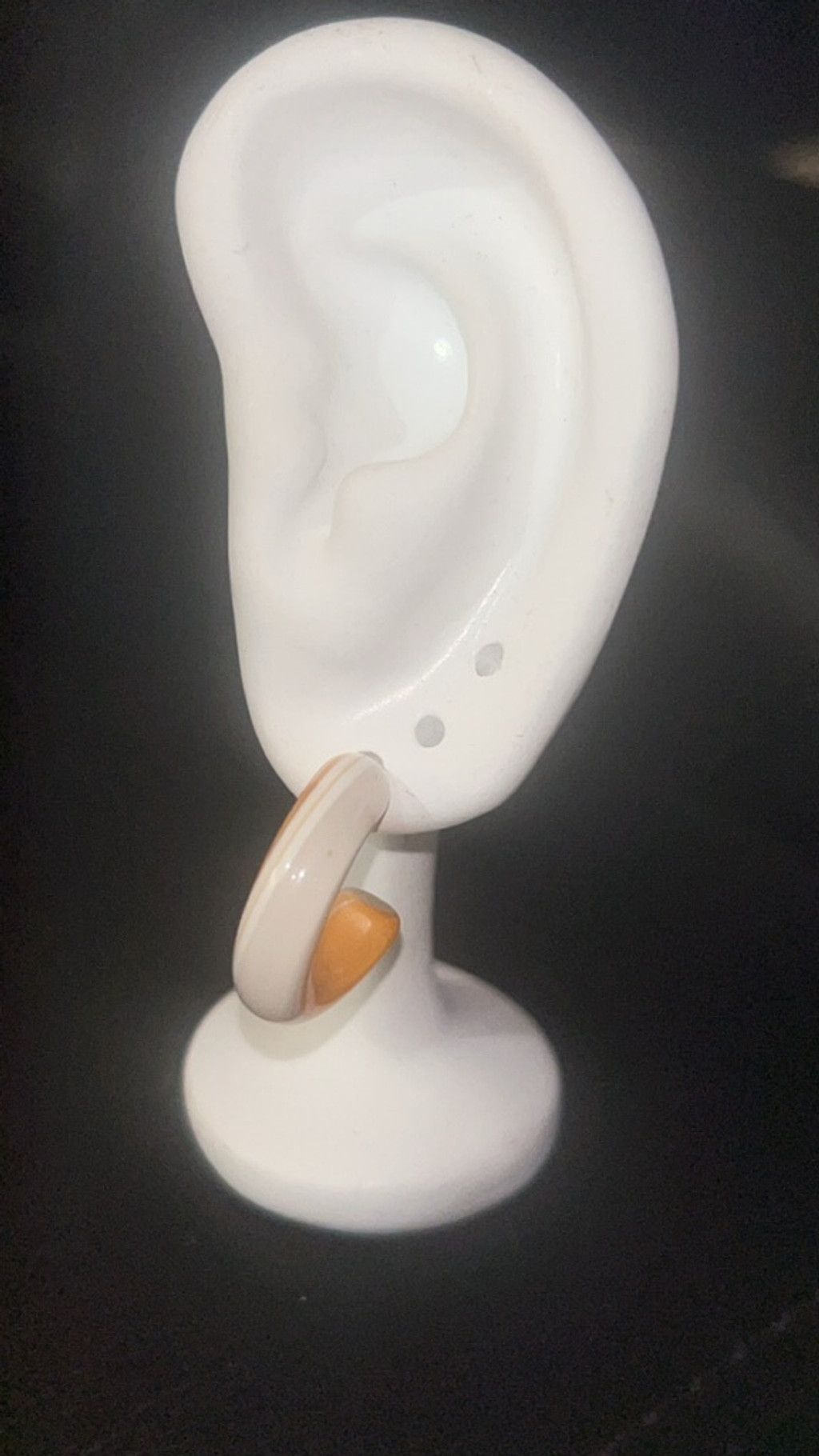 The Unbranded Brand Women's Unbranded Orange White Hoop Earrings One Size Size ONE SIZE - 5 Thumbnail
