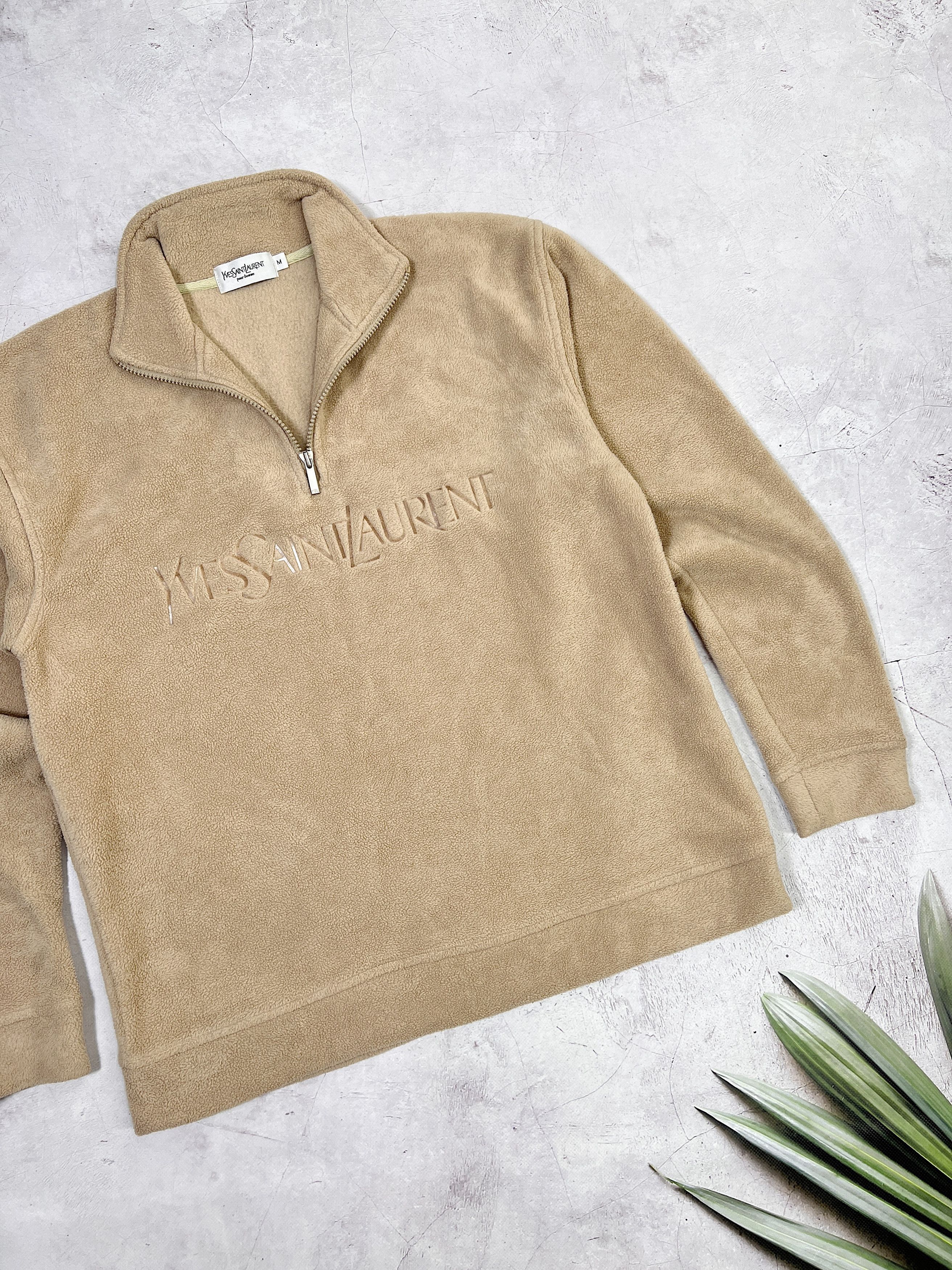 Vintage Vintage Yves Saint Laurent Fleece 1/4 zip Pullover Size US M / EU 48-50 / 2 - 4 Thumbnail
