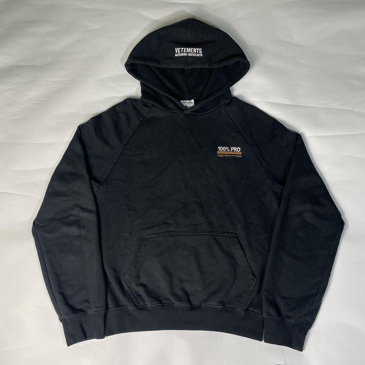 image of Vetements 100% Pro Hoodie in Black, Men's (Size Small)