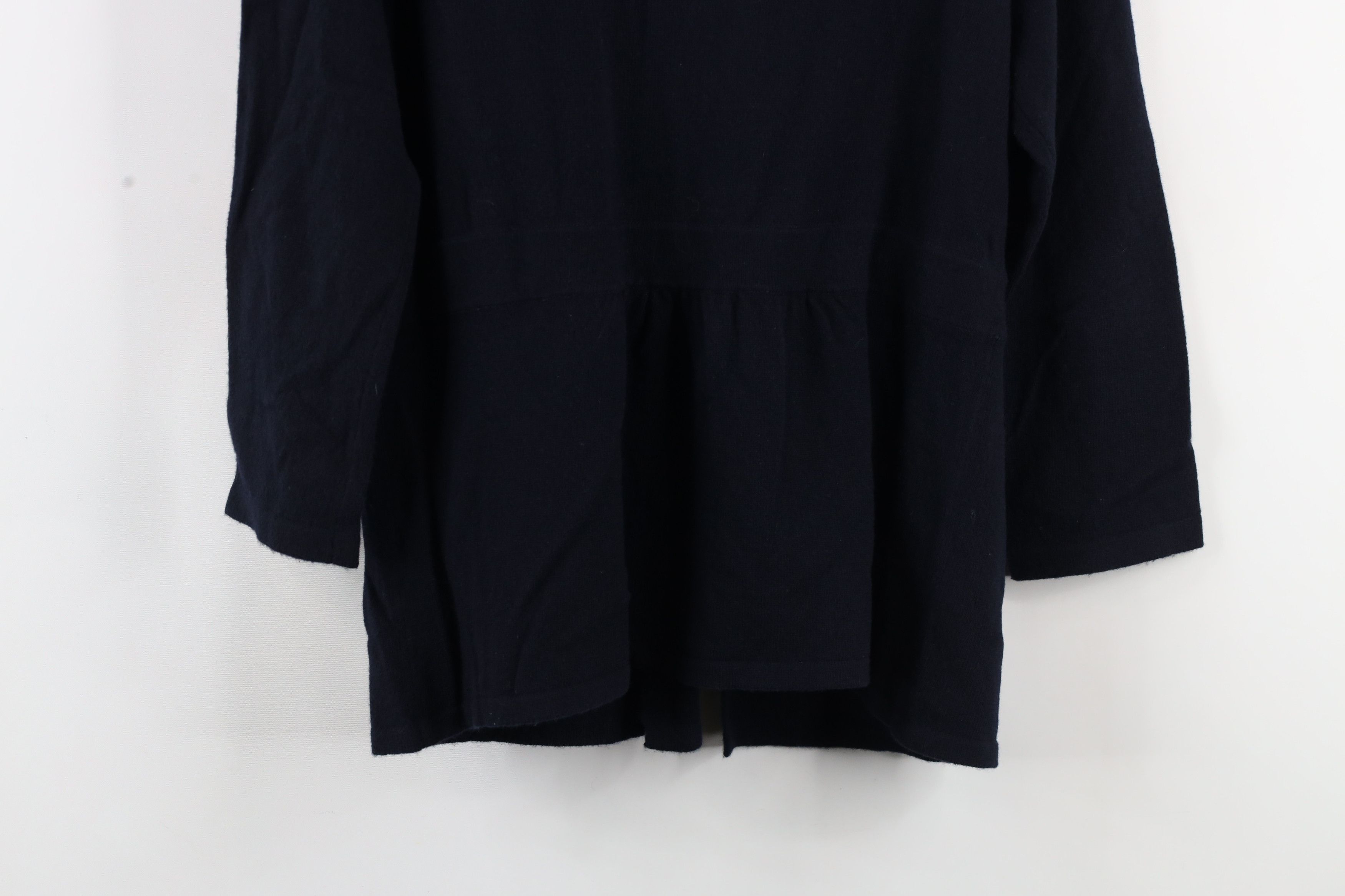 J.Crew × Vintage Vintage J Crew Cashmere Knit Tie Front Cardigan Sweater Navy Size L / US 10 / IT 46 - 11 Thumbnail
