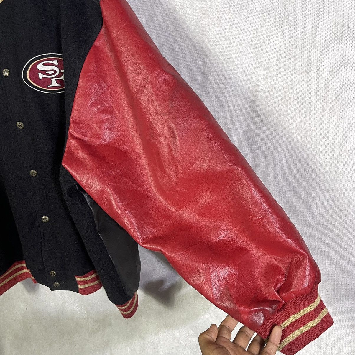 NFL Vintage SF 49ers NFL Embroidery Wool Varsity Leather Jacket Size US XXL / EU 58 / 5 - 4 Thumbnail
