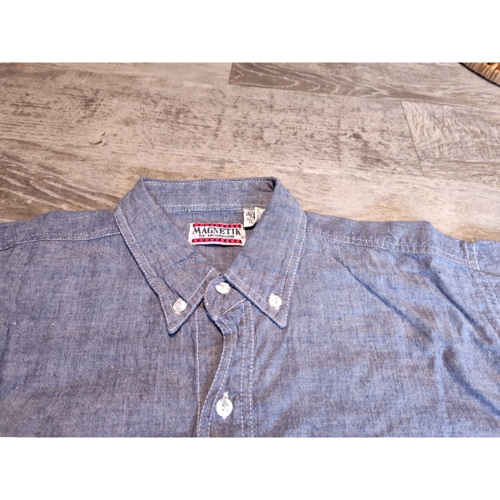 McGregor VINTAGE Magnetik by McGregor Men's Long Sleeve Button-Up Shirt Gray 90s Paisley Cotton Size M Size US M / EU 48-50 / 2 - 6 Thumbnail