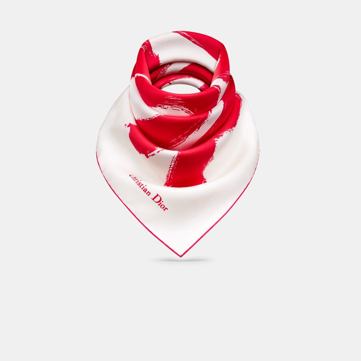 Dior o1bcso1str0226 Size:OS/70 Square Scarf in White/Red Size ONE SIZE - 3 Thumbnail