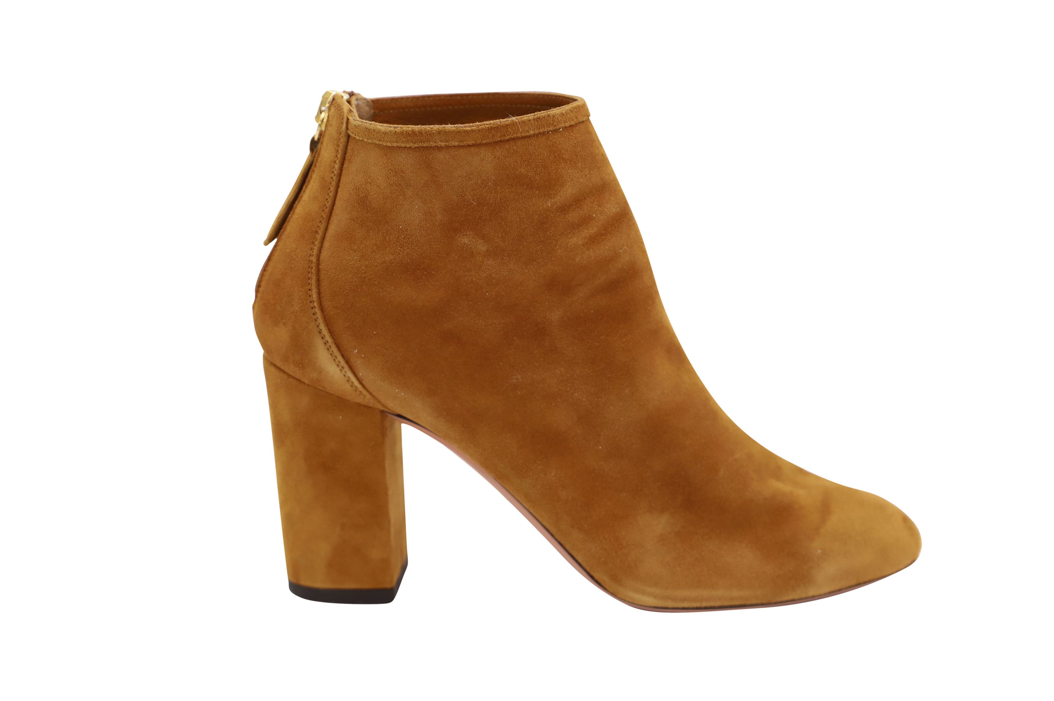 Aquazzura Aquazzura Ankle Boots in Brown Suede Size US 7.5 / IT 37.5 - 1 Thumbnail