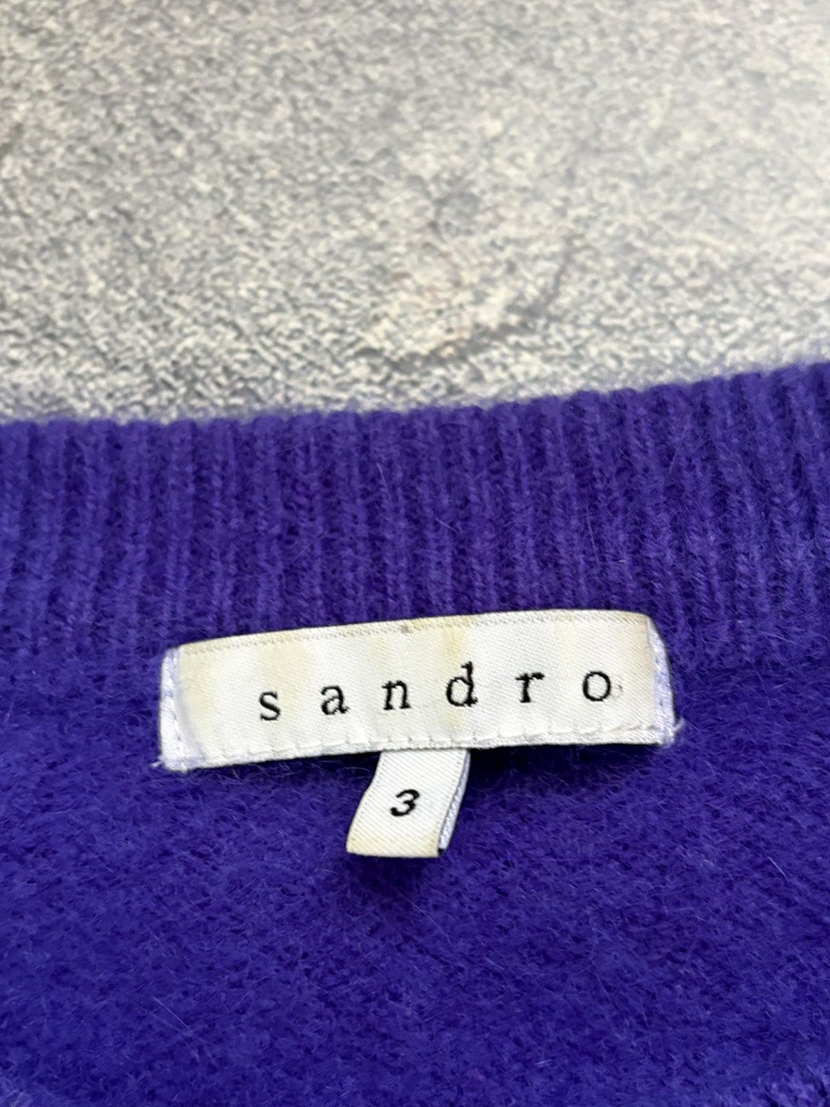 Sandro Sandro Paris Electric Purple Angora Fuzzy Knit Sweater Sz 3 Size US L / EU 52-54 / 3 - 4 Thumbnail