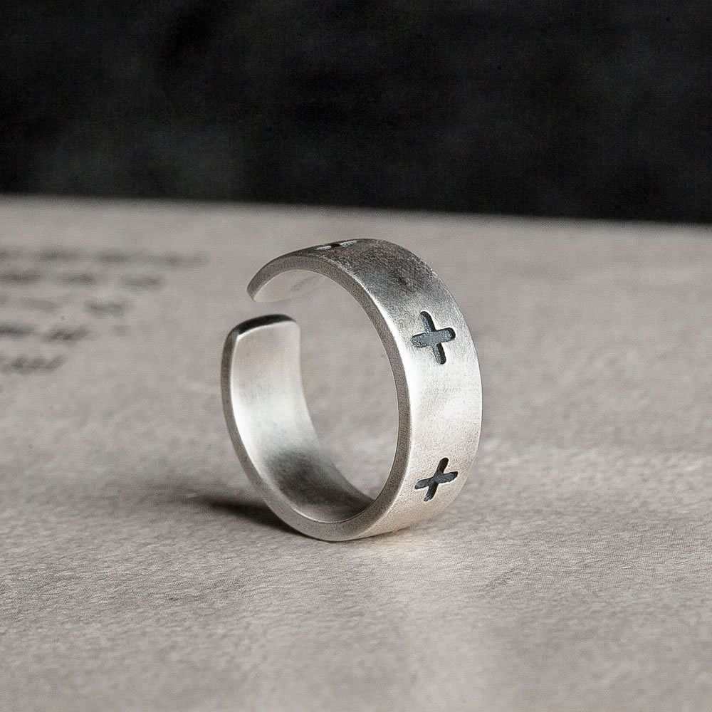 Jewelry Cross Modern Jewelry Rings Open Size Chrome Ring (Size 7-13) Size ONE SIZE - 1 Thumbnail