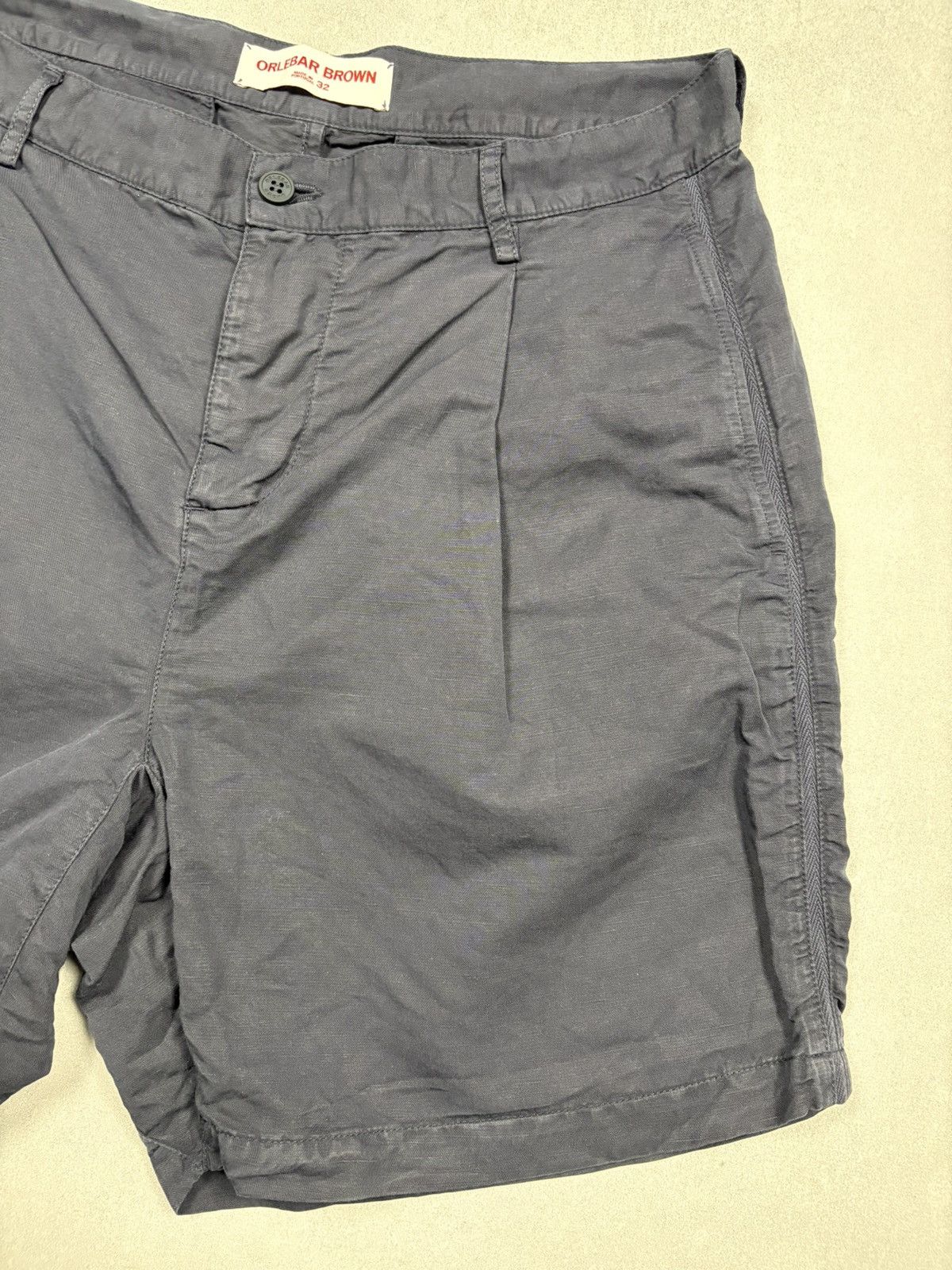 Orlebar Brown Orlebar Brown Tailored Shorts Navy Linen Cotton Portugal 32 Size US 32 / EU 48 - 3 Thumbnail