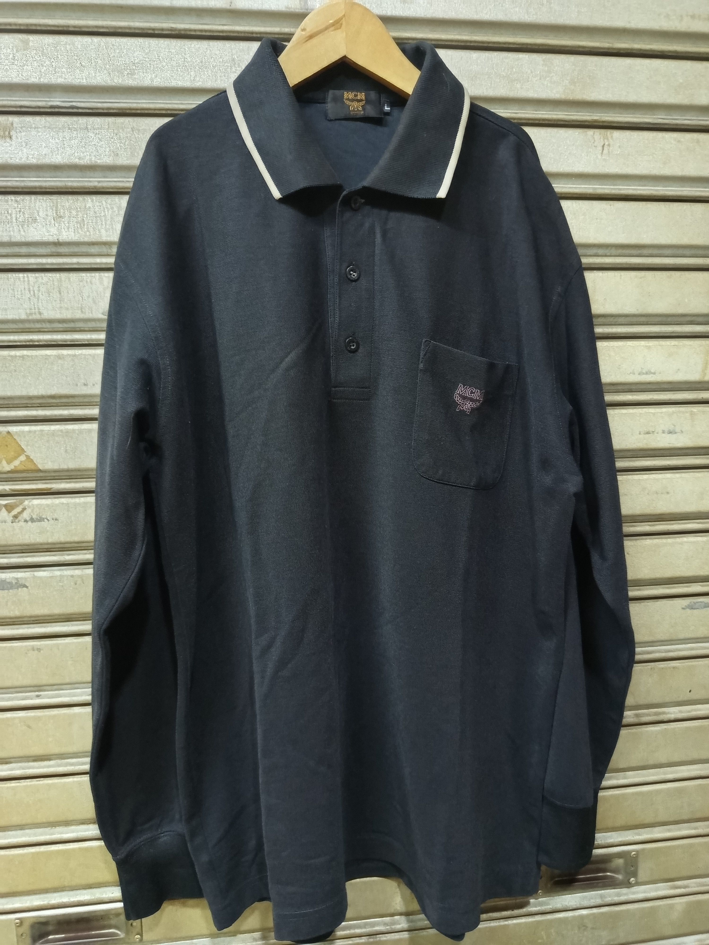 MCM Vintage MCM Long Sleeve Polo Shirt Logo Pocket Size US L / EU 52-54 / 3 - 3 Thumbnail