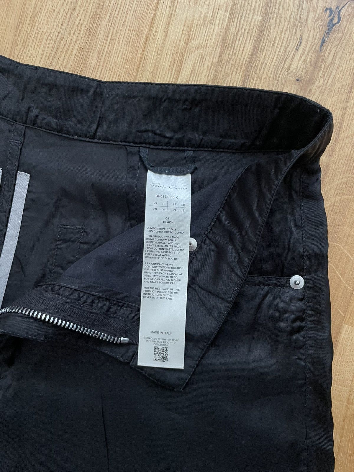 Rick Owens Rick Owens Geth Cut 29 100% Cupro Size US 29 - 4 Thumbnail