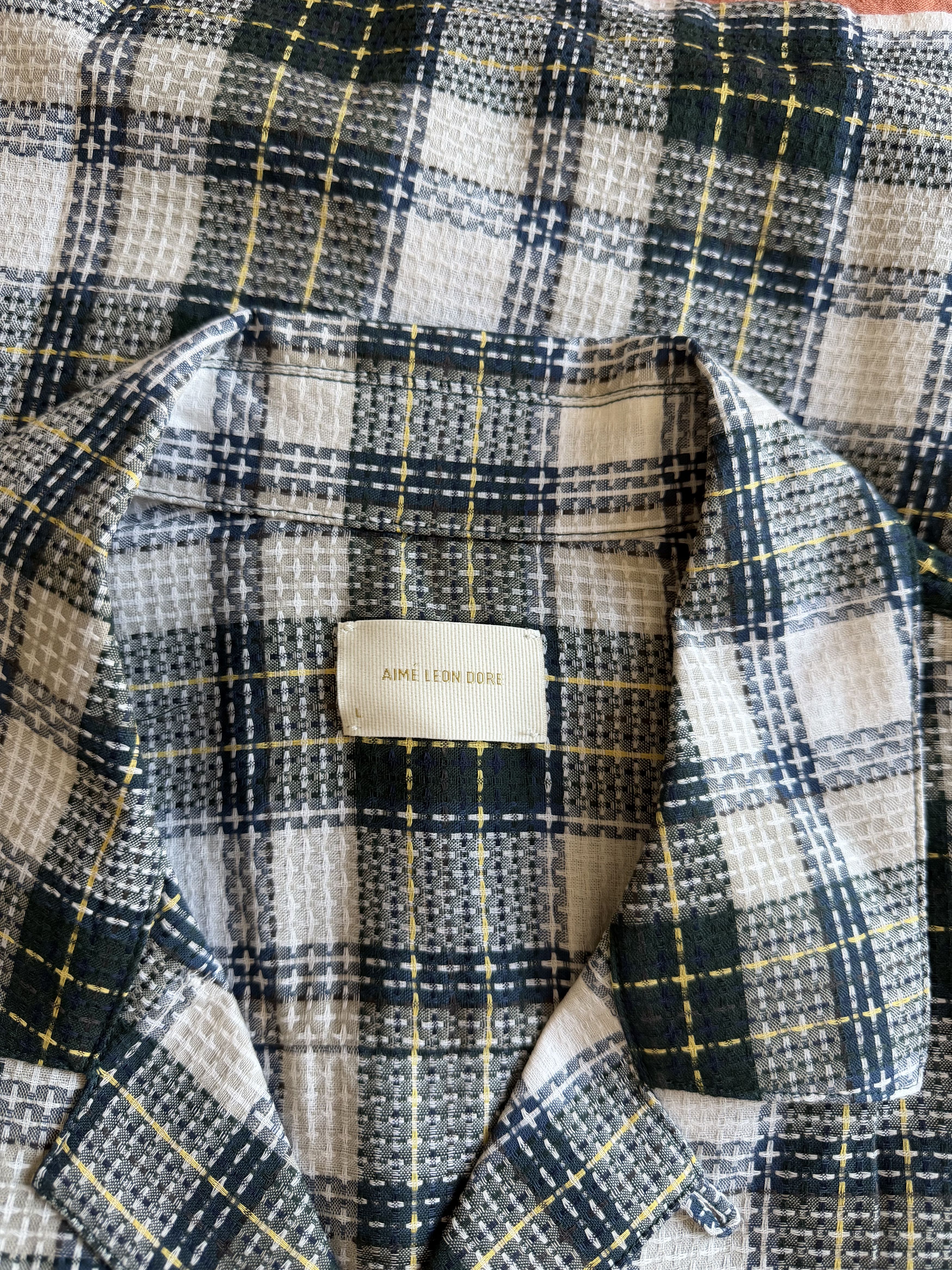 Aime Leon Dore Aime Leon Dore Leightweight Patterned Leisure Shirt Green Size US L / EU 52-54 / 3 - 7 Thumbnail