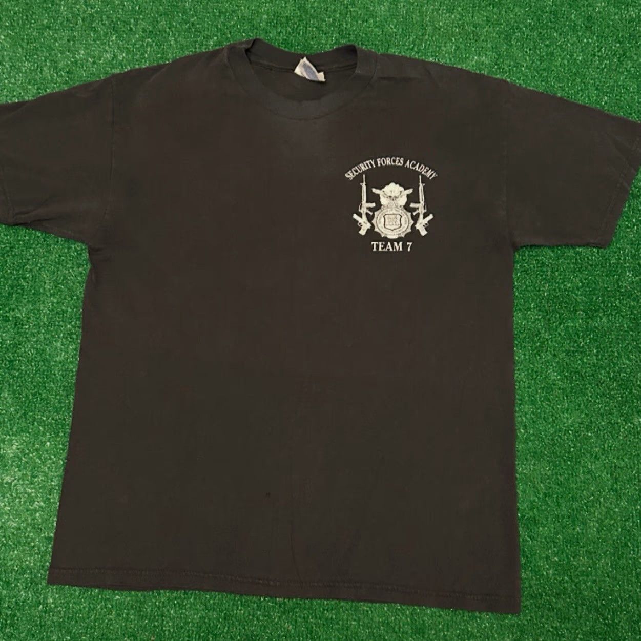 Vintage VINTAGE 90s Y2K Air Force Security Forces Heaven Hell Gun VTG Shirt Mens M Black 90s Y2K Air Force Punk Grunge Hip Hop Mens M Size US M / EU 48-50 / 2 - 2 Thumbnail