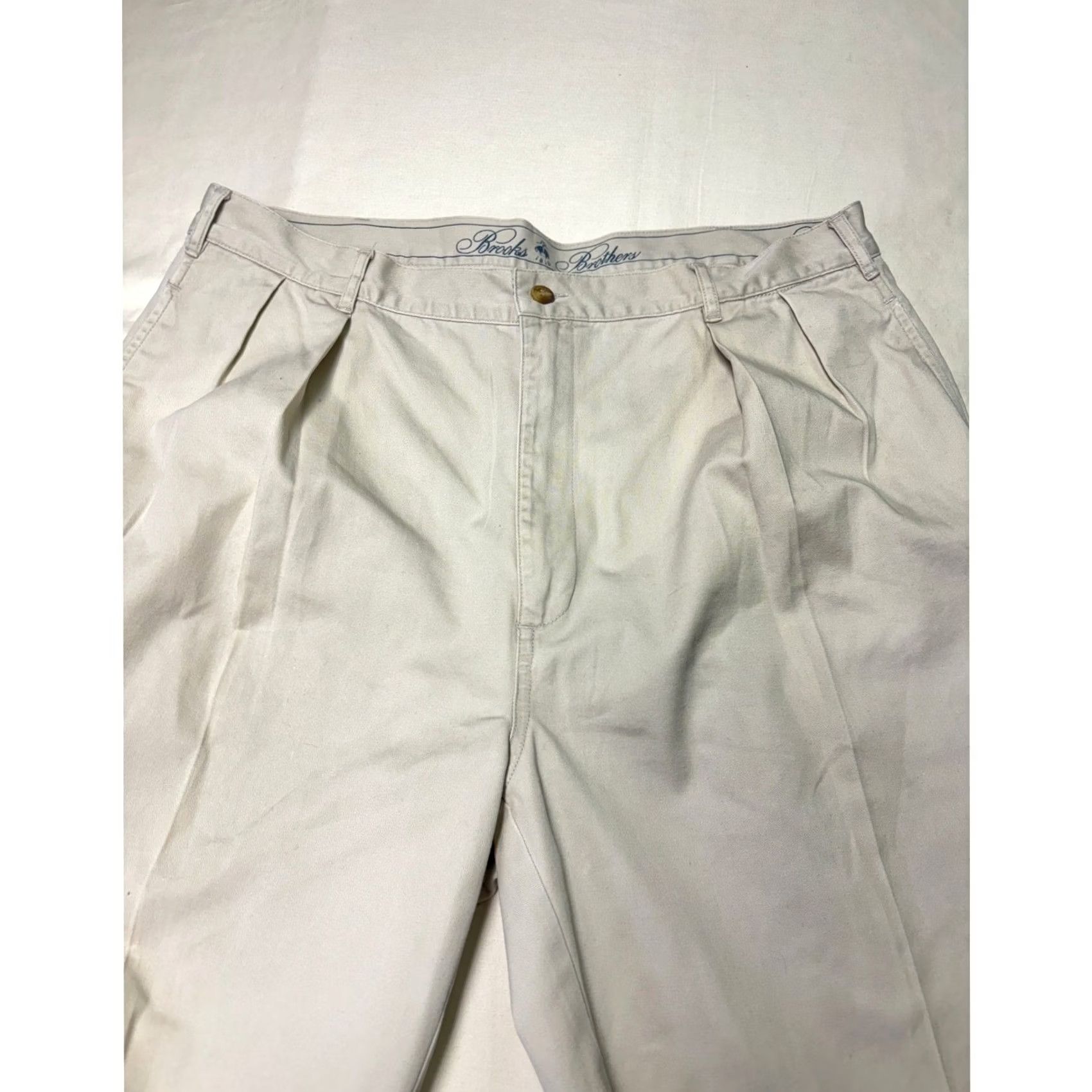 Brooks Brothers VINTAGE Brooks Brothers Mens Khaki Pleated Casual Pants 38x32 Cotton Size US 38 / EU 54 - 2 Thumbnail