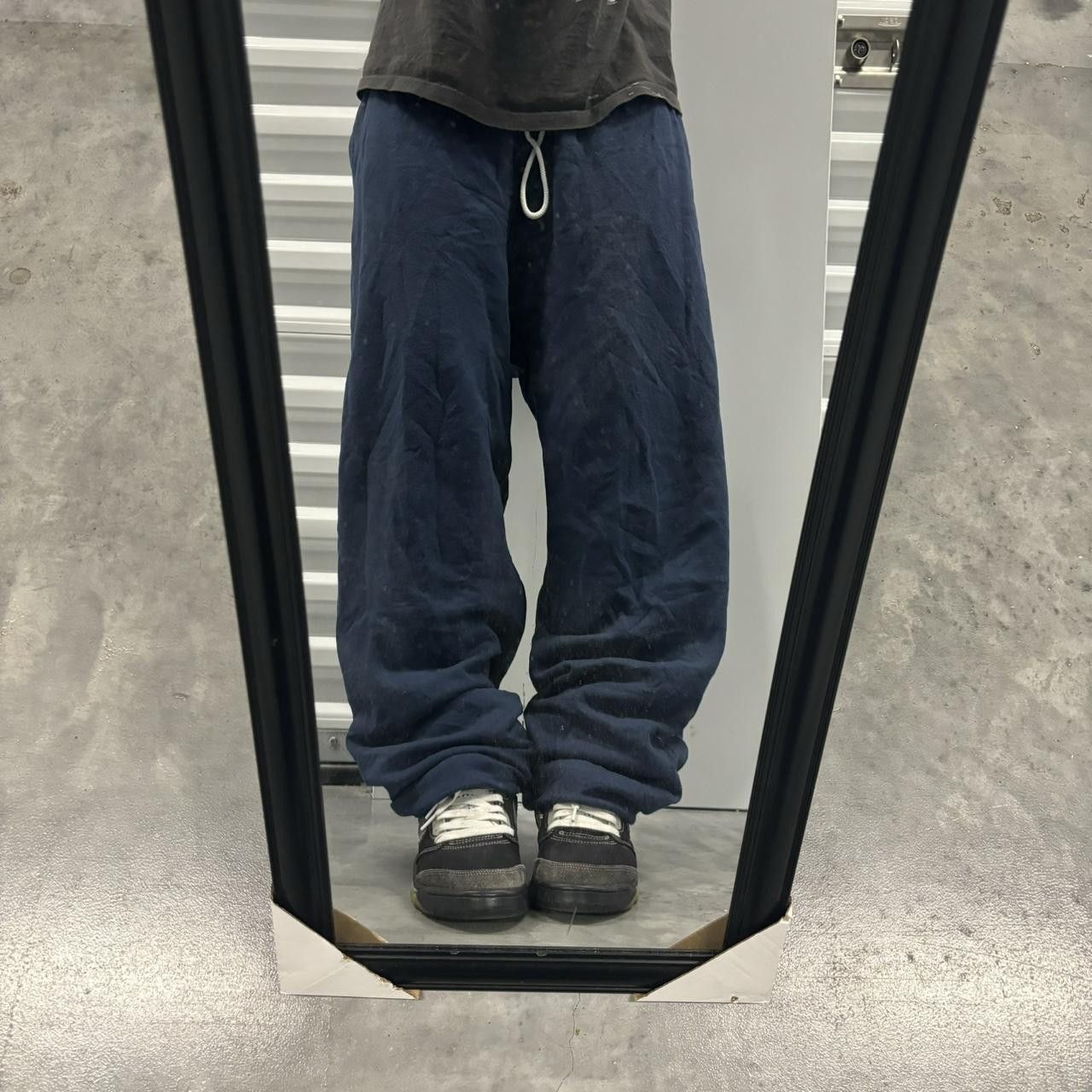 Japanese Brand × Vintage Crazy Vintage Y2K/2000s Navy Blue Skater Essential Sweatpants! Size US 32 / EU 48 - 1 Thumbnail