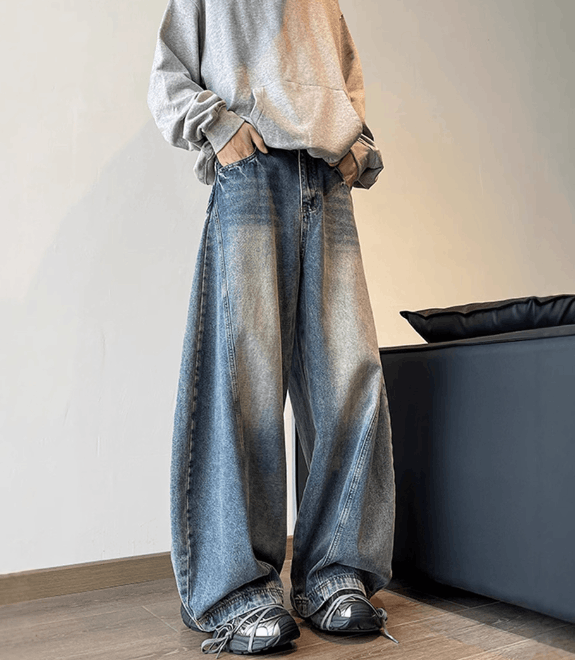 Japanese Brand × Vintage American wide-leg straight loose hip-hop scimitar jeans Size US 32 / EU 48 - 1 Thumbnail