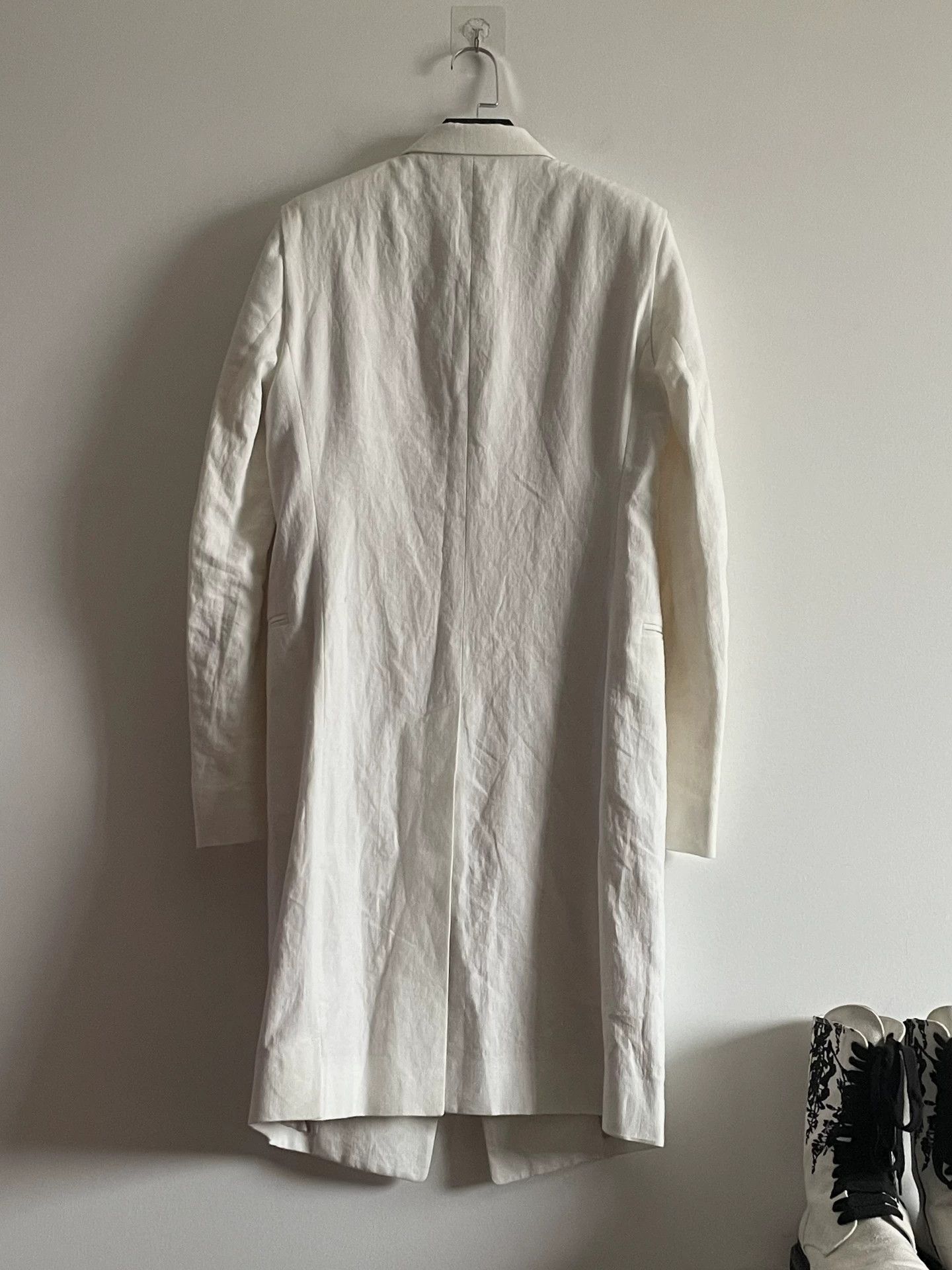 Ann Demeulemeester White Long Tailored Coat Size US XXS / EU 40 - 5 Thumbnail
