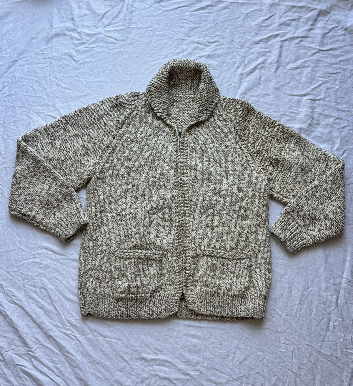 Other Vintage Hand Knit Motorcycle Cardigan Wool Cowichan Sweater Size US L / EU 52-54 / 3 - 10 Thumbnail