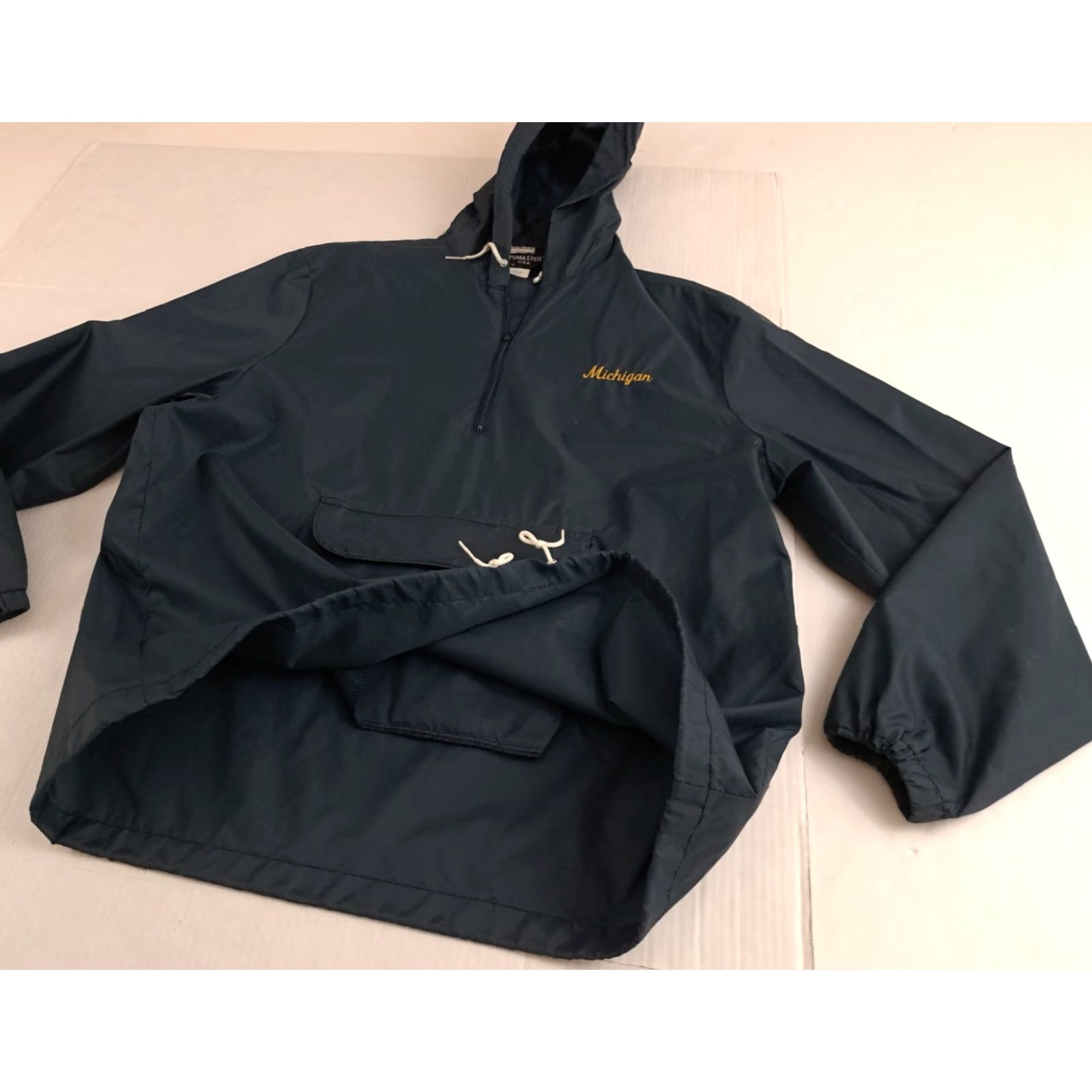 Vintage VINTAGE Michigan State XL 1/4 Zip Hooded Light USA Windbreaker&Zip Pocket Jacket Shirt? Size US XL / EU 56 / 4 - 7 Thumbnail