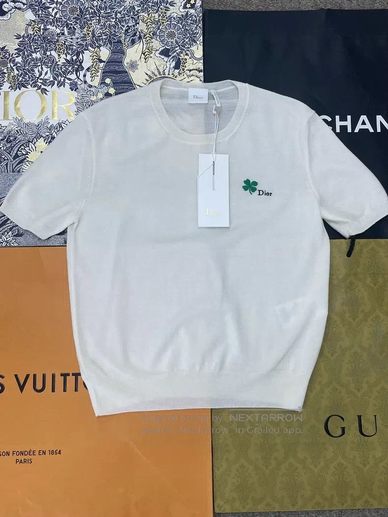 Dior Dior 26 Spring and Summer New White Clover Embroidered Kni Size S / US 4 / IT 40 - 1 Thumbnail