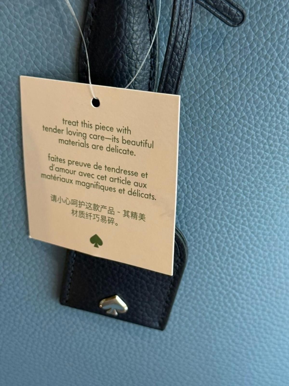 Other NWT/HTF Kate Spade Leather Eva Scarf Handle Med Baltic Sea Size ONE SIZE - 4 Thumbnail
