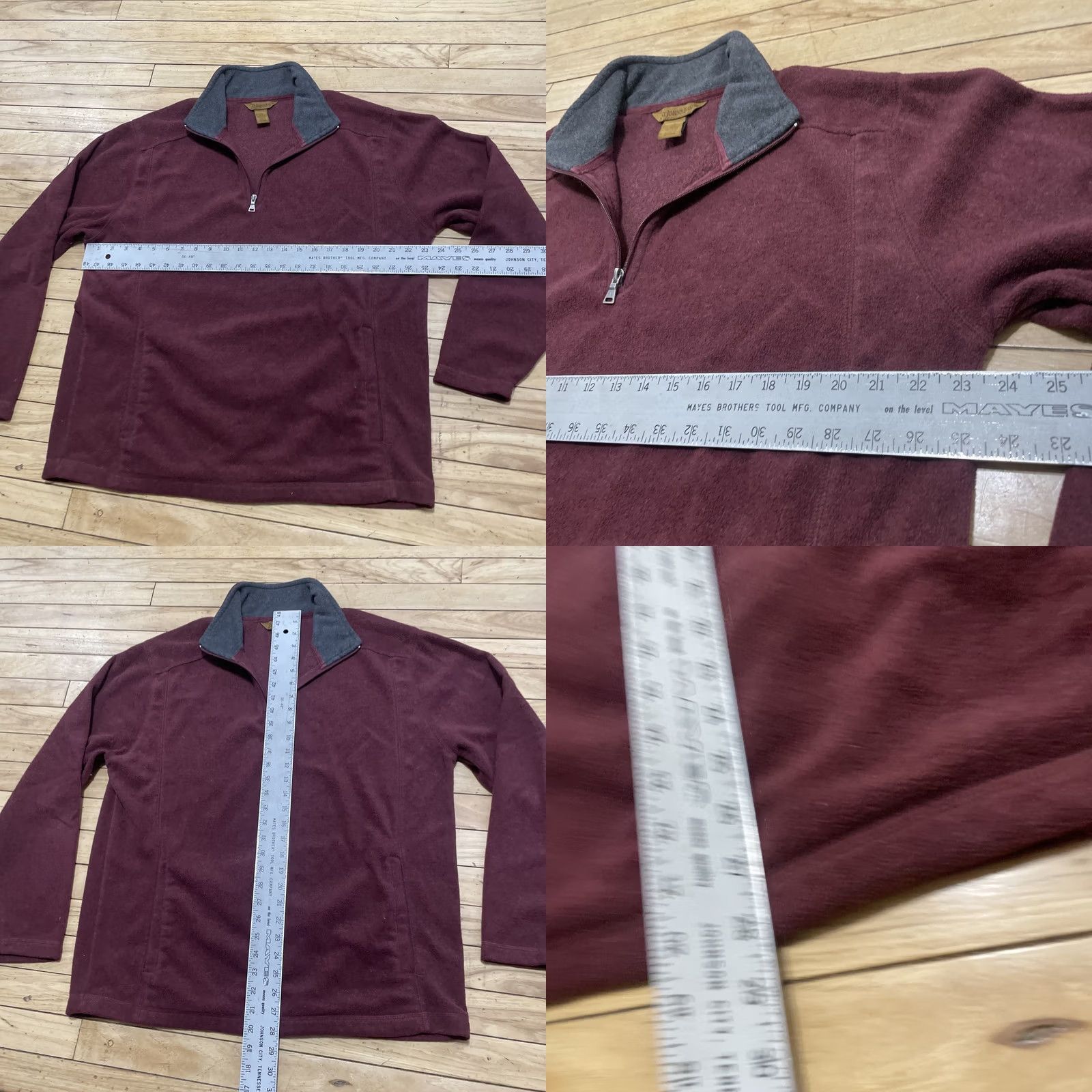 Vintage St. John's Bay Y2k Fleece Sweater Men L Red Maroon 1/4 Quarter Zip Old Money Shirt Size US L / EU 52-54 / 3 - 8 Thumbnail