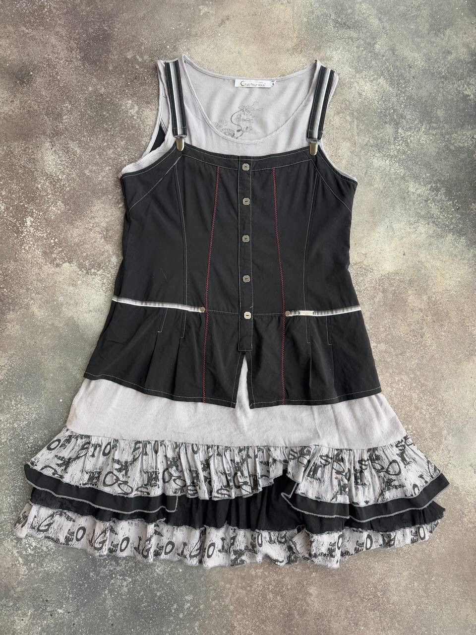 Hysteric Glamour × Vintage Amazing Vintage Avant Garde Gothic Pleated Dress Size M / US 6-8 / IT 42-44 - 1 Thumbnail