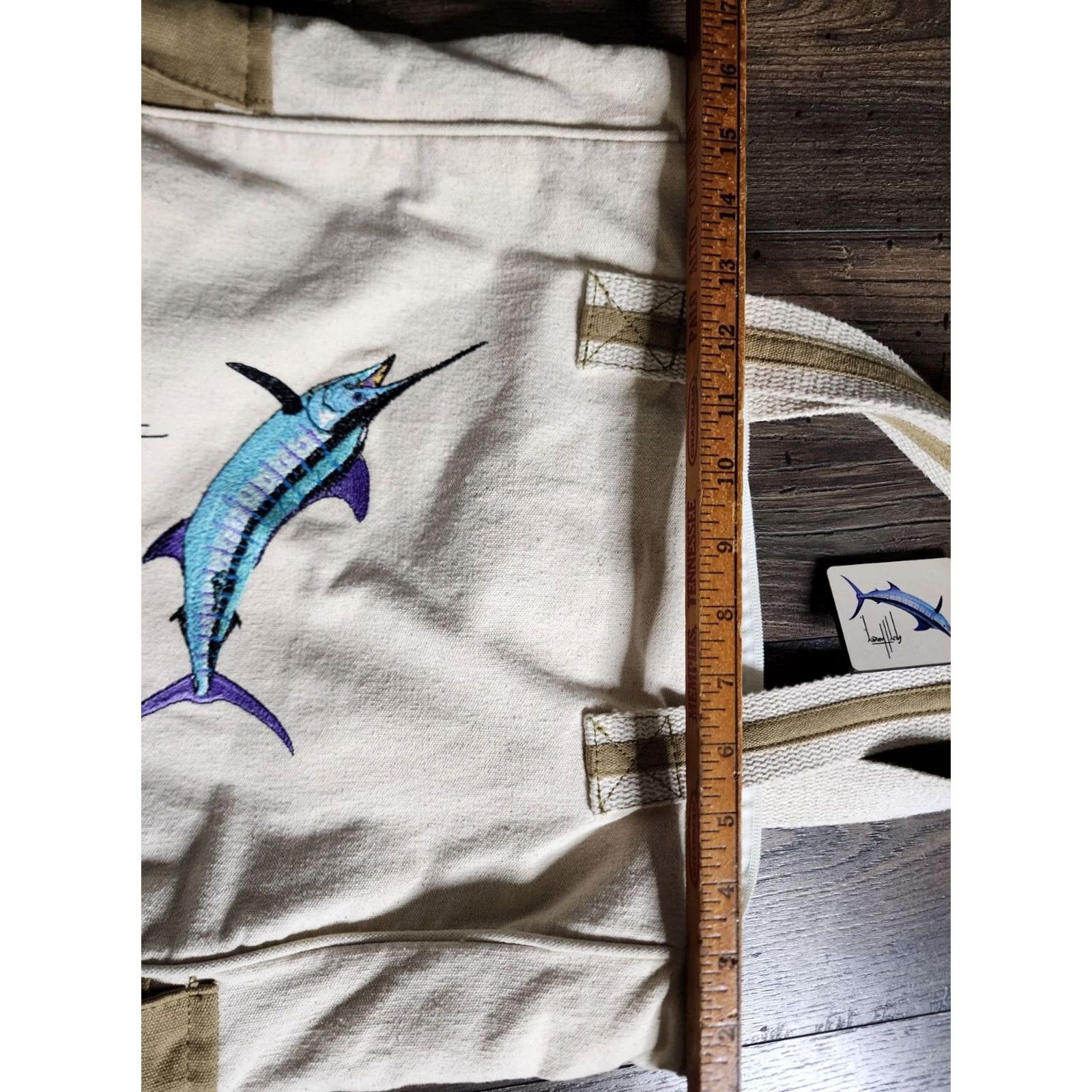 Guy Harvey Guy Harvey Swordfish Canvas Cargo Tote Bag Unisex Adults Tote Size ONE SIZE - 2 Thumbnail