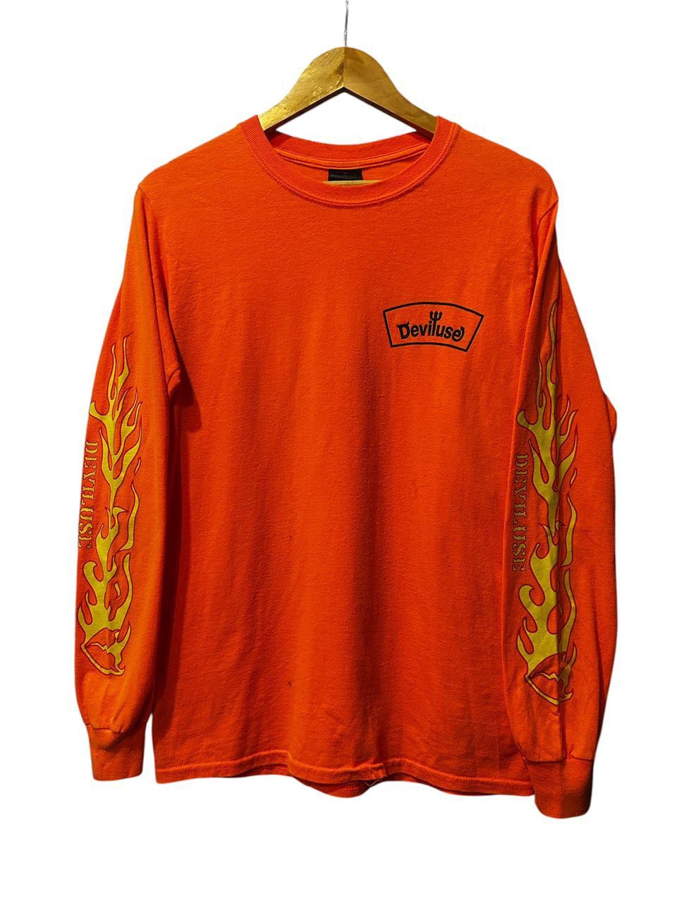 Japanese Brand Vintage Deviluse Fire Streetwear Fashion flame longsleeve Size US S / EU 44-46 / 1 - 1 Thumbnail