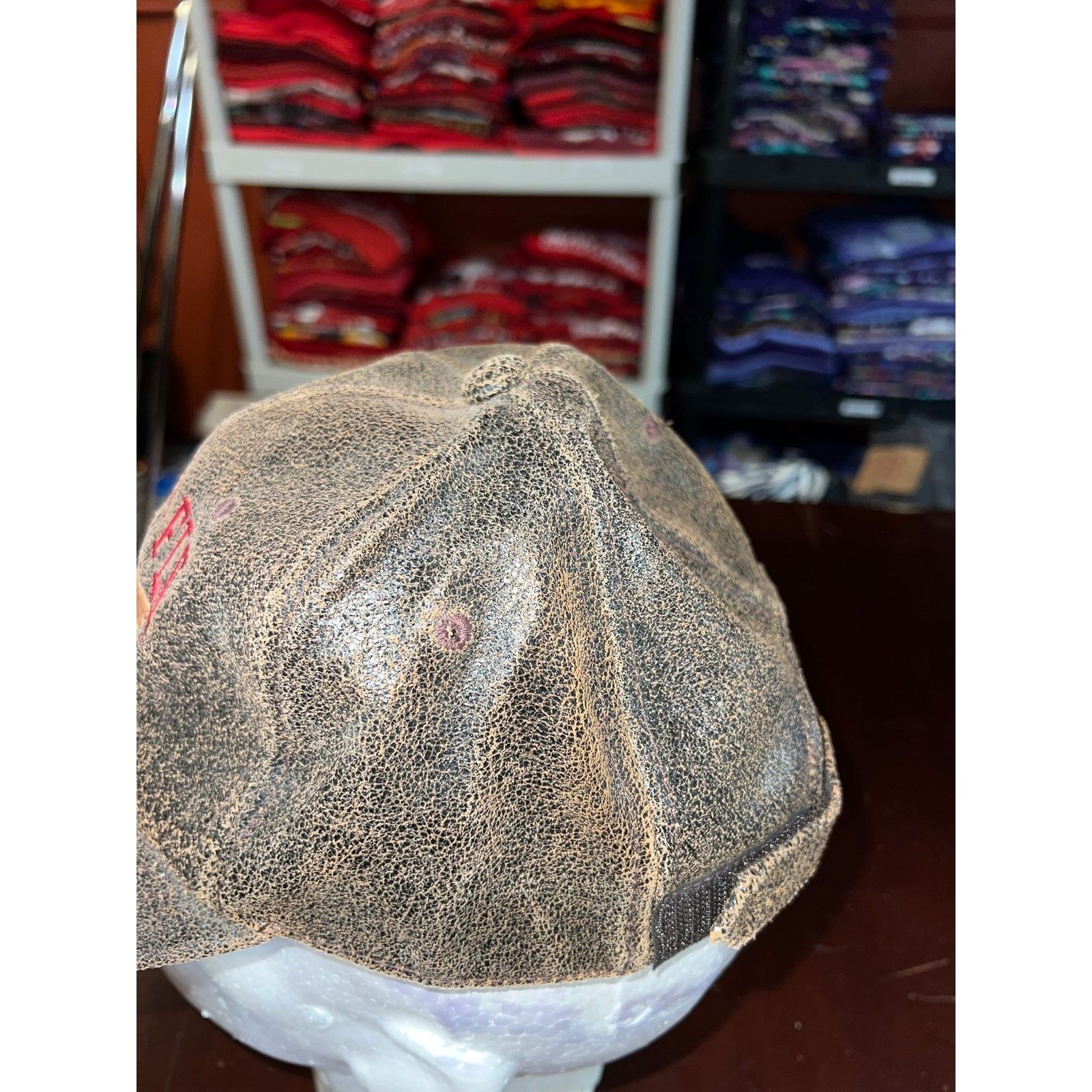Vintage Vintage Ahead Genuine Leathers Hat America Carmel Cap OS Size ONE SIZE - 5 Thumbnail
