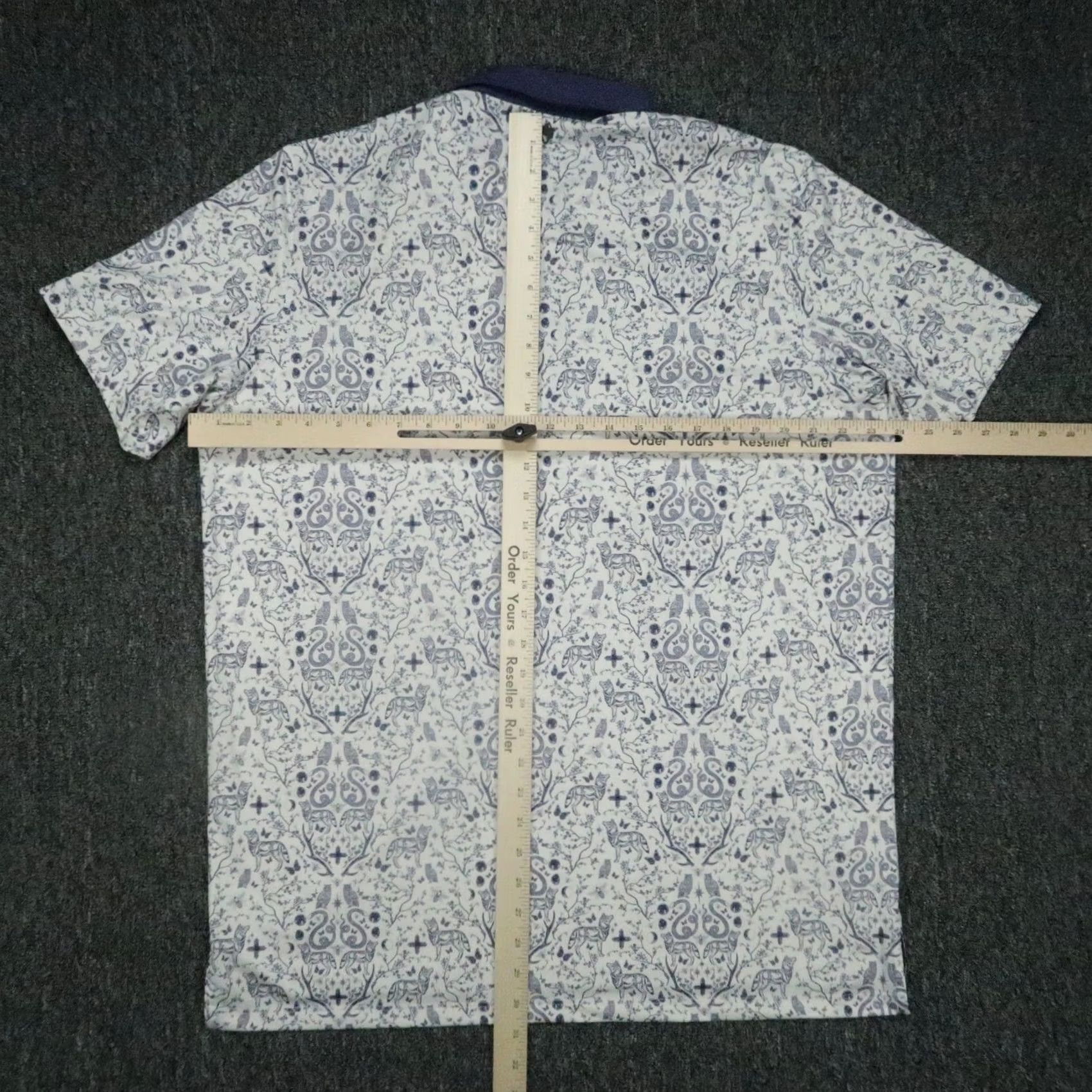 Vintage Greyson Polo Shirt Mens L White Purple Wolf Print Short Sleeve Golf Tennis Moisture Wicking Polo Size US L / EU 52-54 / 3 - 7 Thumbnail
