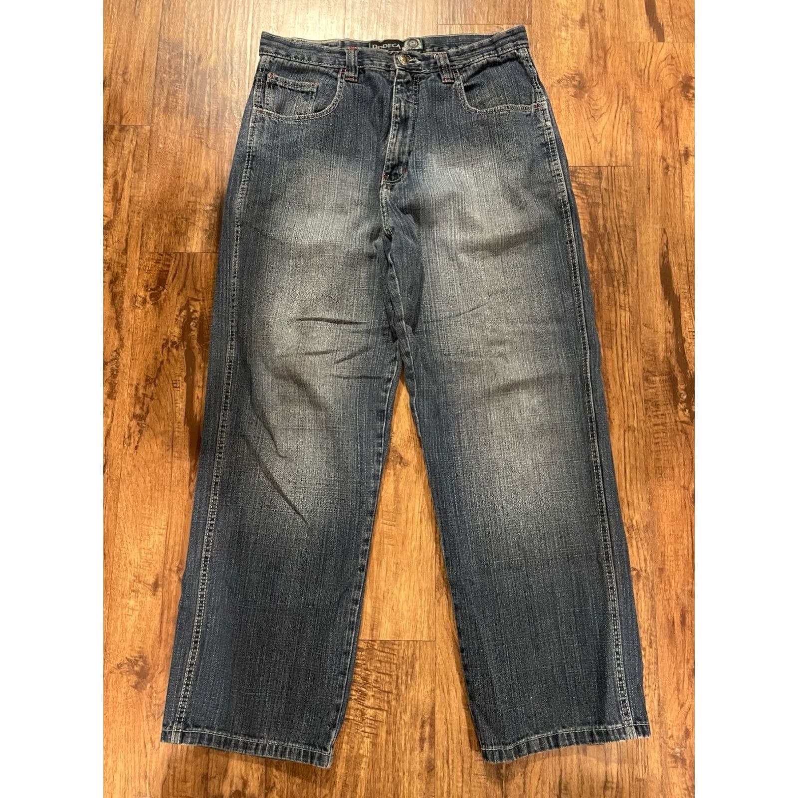 Vintage VINTAGE Dodeca Jeans Men 36x32 Jeans Wide-Leg Hip Hop Streetwear 5-Pocket Solid Black Mens Size US 36 / EU 52 - 5 Thumbnail