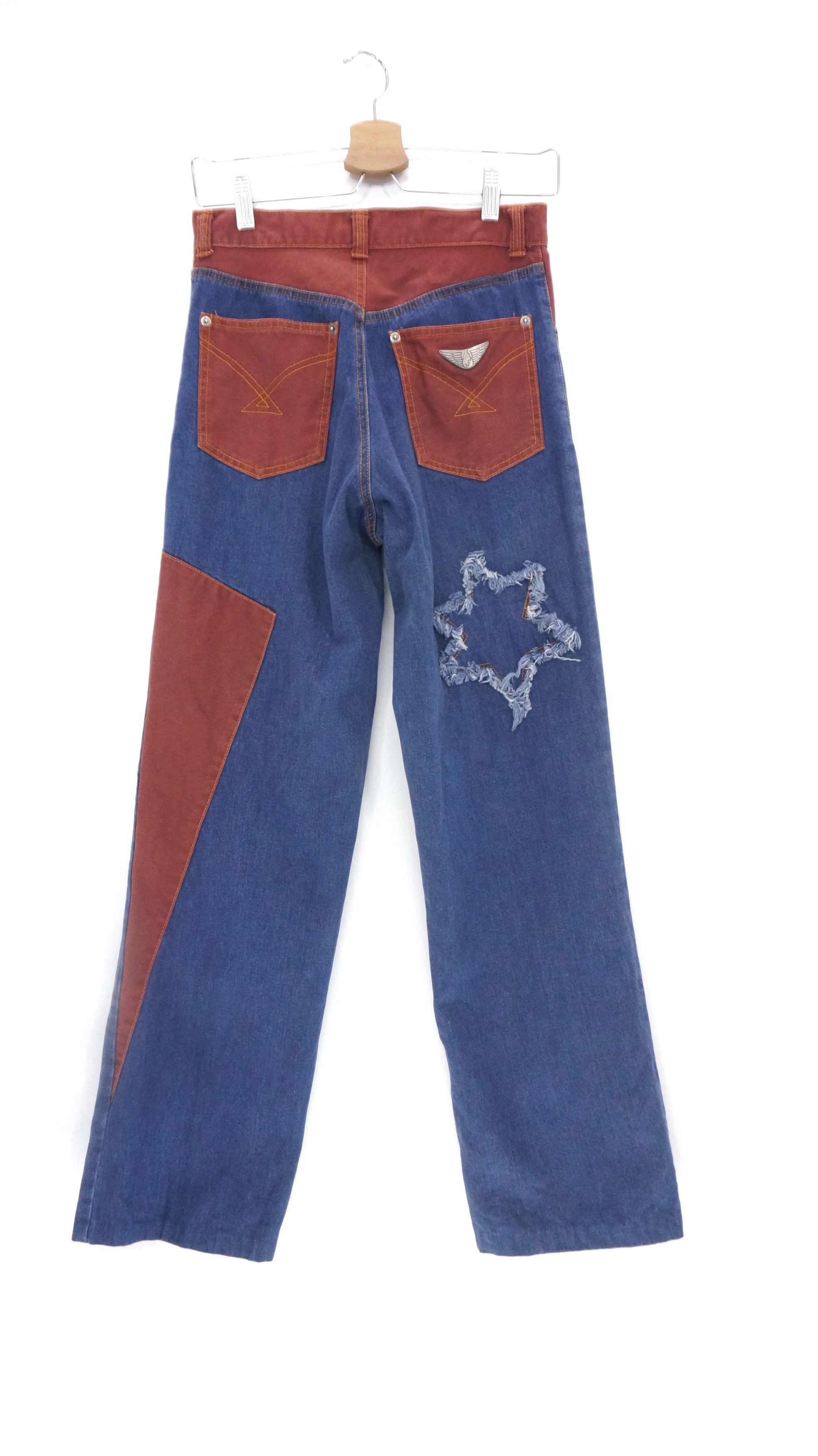 Hysteric Glamour 💥 Rare Mr Junko J2 Star Patch Two Tone Vintage Pants Size US 27 - 3 Thumbnail