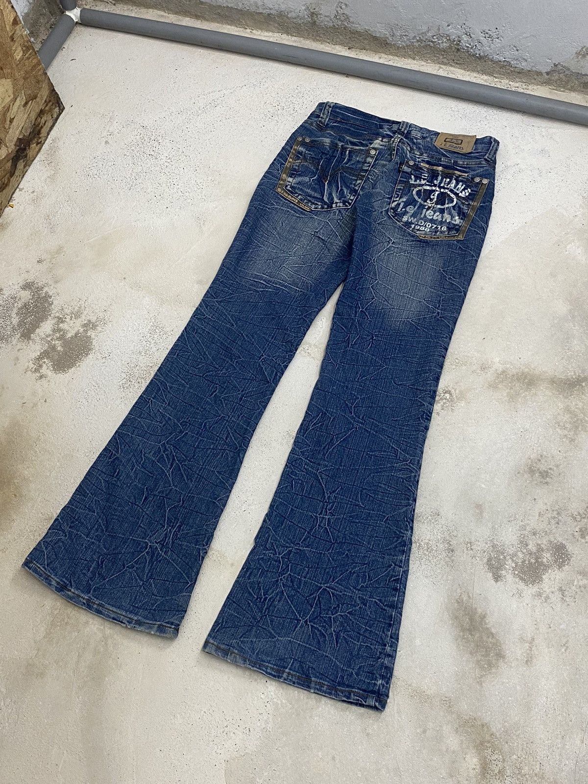 If Six Was Nine × Japanese Brand Flare Je Classic Jean Sw.d 07 Blue Way Whisker Honeycomb Sty Size US 29 - 11 Thumbnail