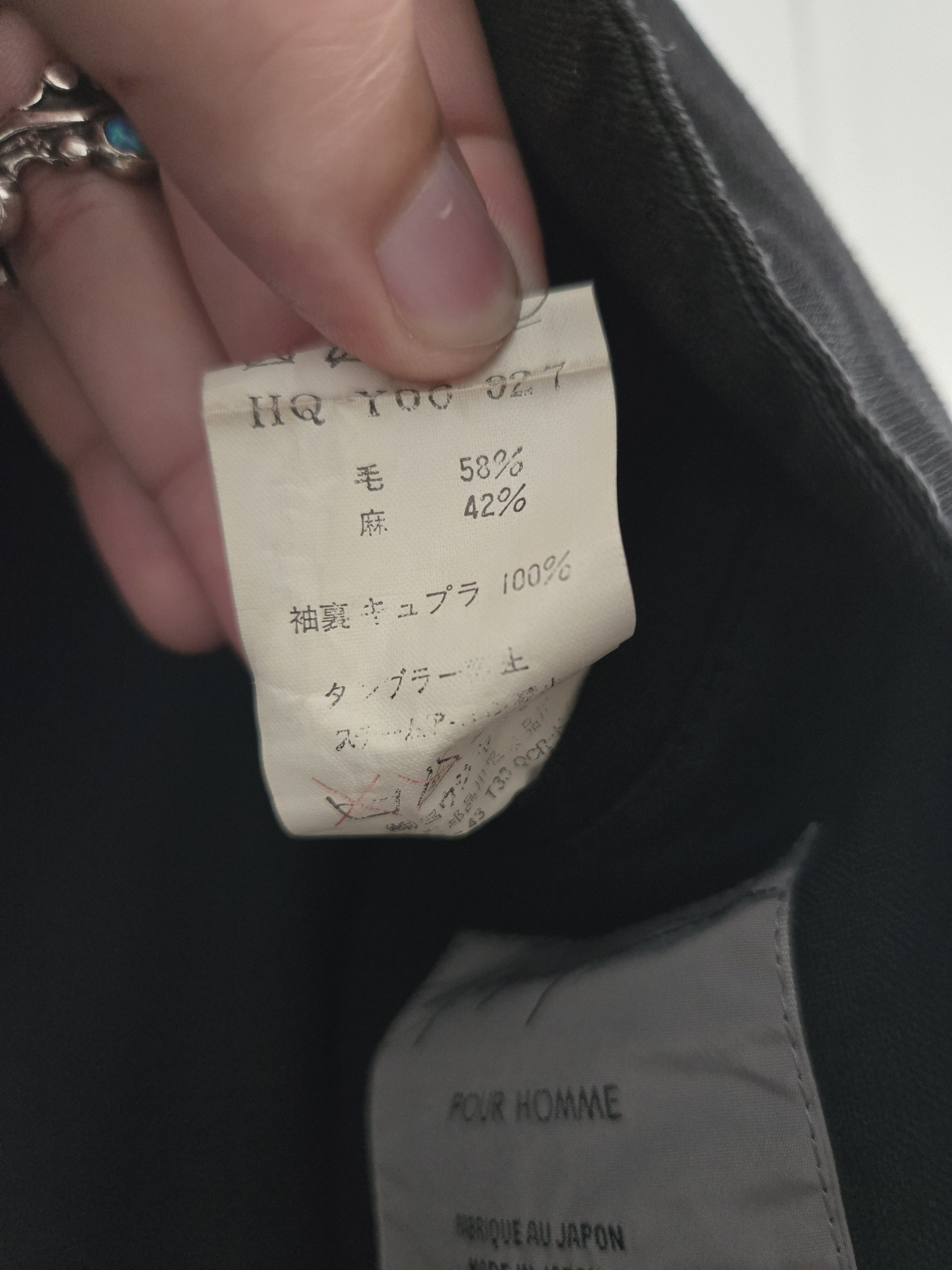 Yohji Yamamoto 03ss Yohji Yamamoto pour homme linen/wool jacket Size US L / EU 52-54 / 3 - 6 Thumbnail