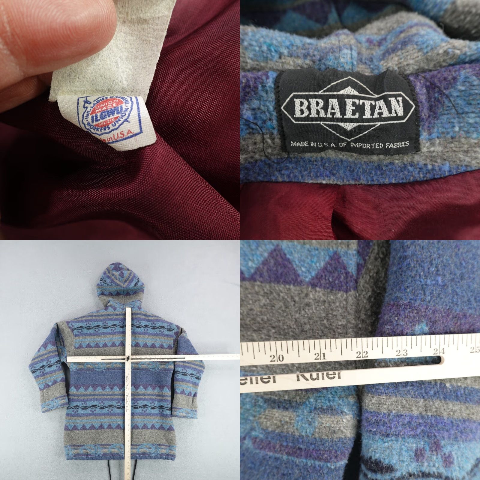 Vintage VINTAGE Braetan Jacket Womens Small Blue Toggle Southwest Aztec Wood Blend Coat Jacket Size S / US 4 / IT 40 - 8 Thumbnail