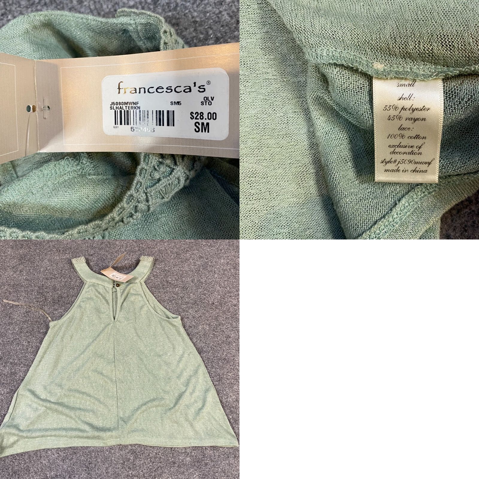 Vintage VINTAGE Francesca Miami Womens Tank S Green Sleeveless Embroidered Boho Festival NEW Size S / US 4 / IT 40 - 8 Thumbnail