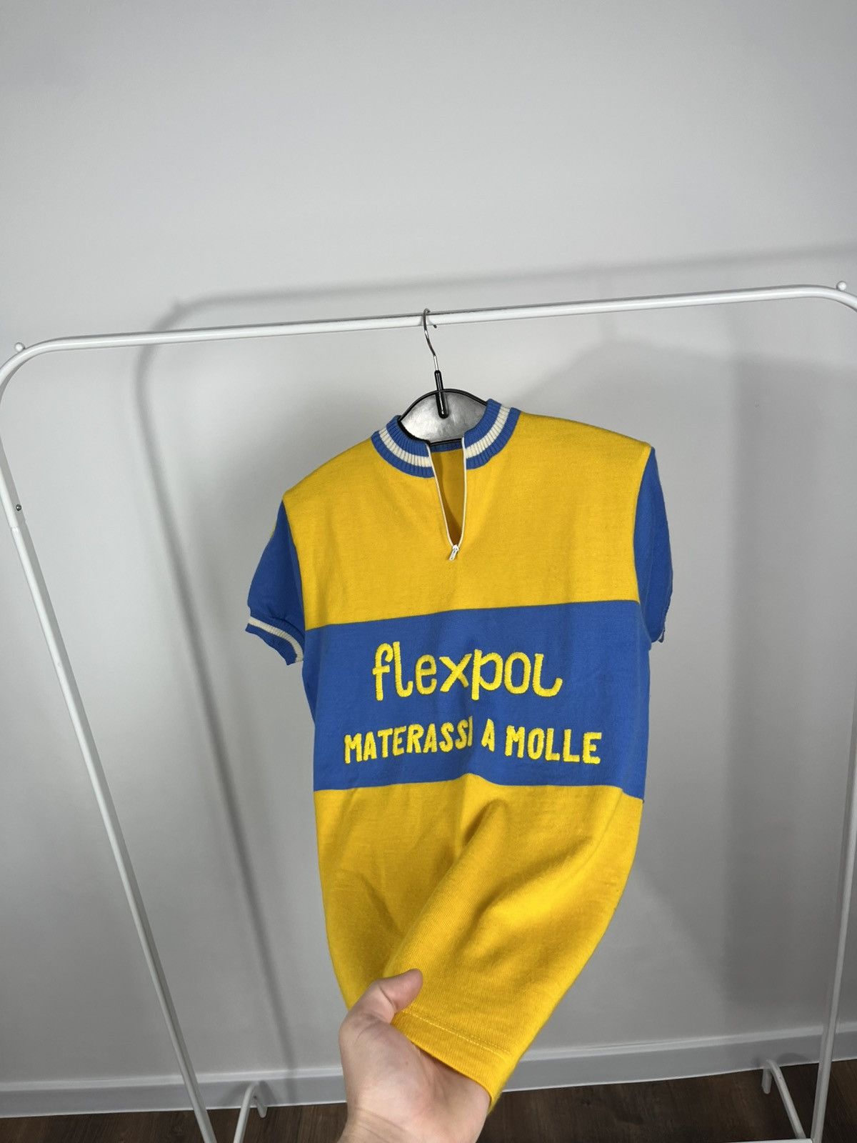 Other Vintage Flexpol Wool Cycling Jersey Yellow Blue Zip Size 48 Size US M / EU 48-50 / 2 - 10 Thumbnail