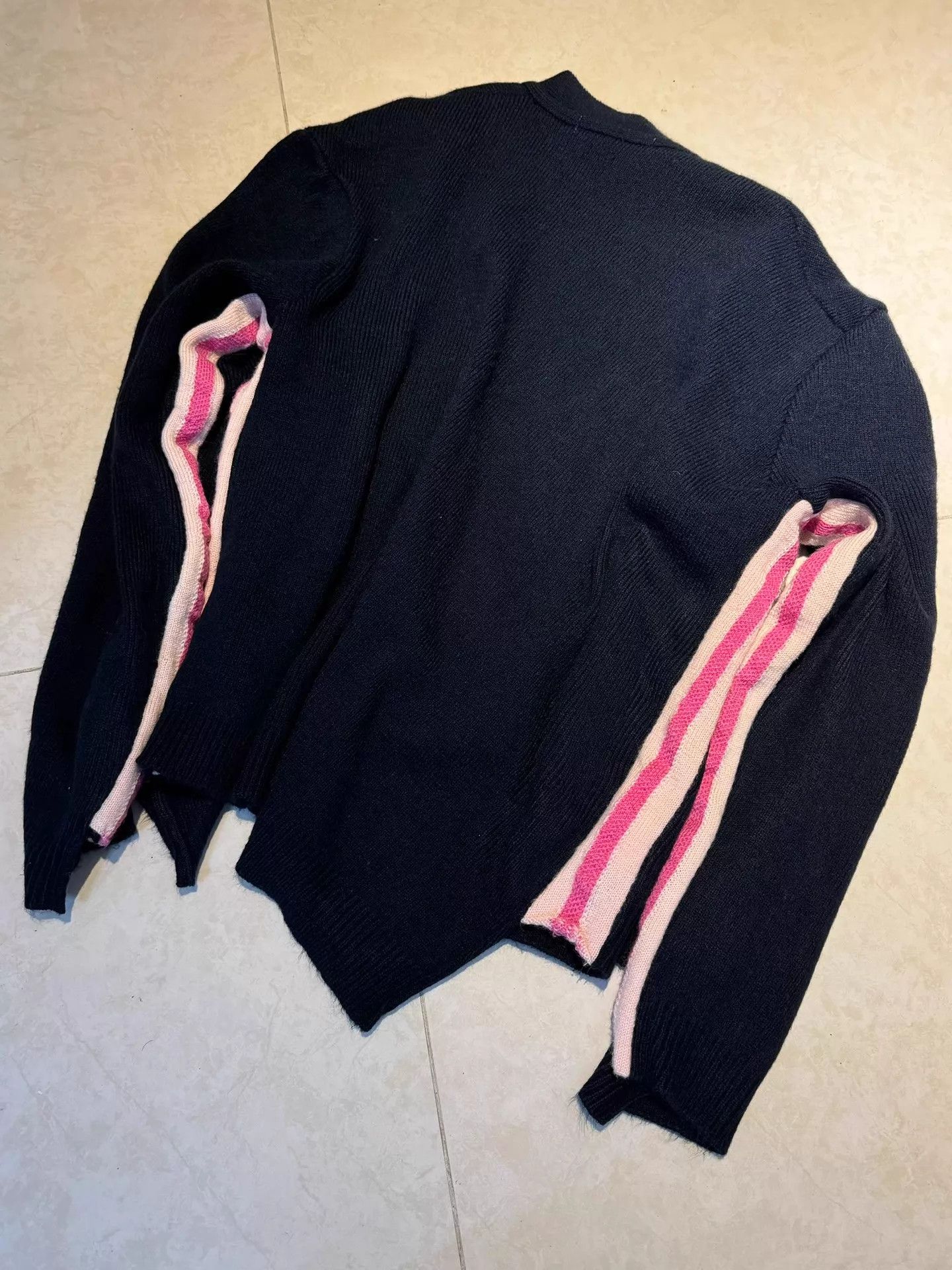 Comme des Garcons CDG SHIRT Pink Striped Sleeve Raglan Cardigan 9/10 Size US M / EU 48-50 / 2 - 3 Thumbnail