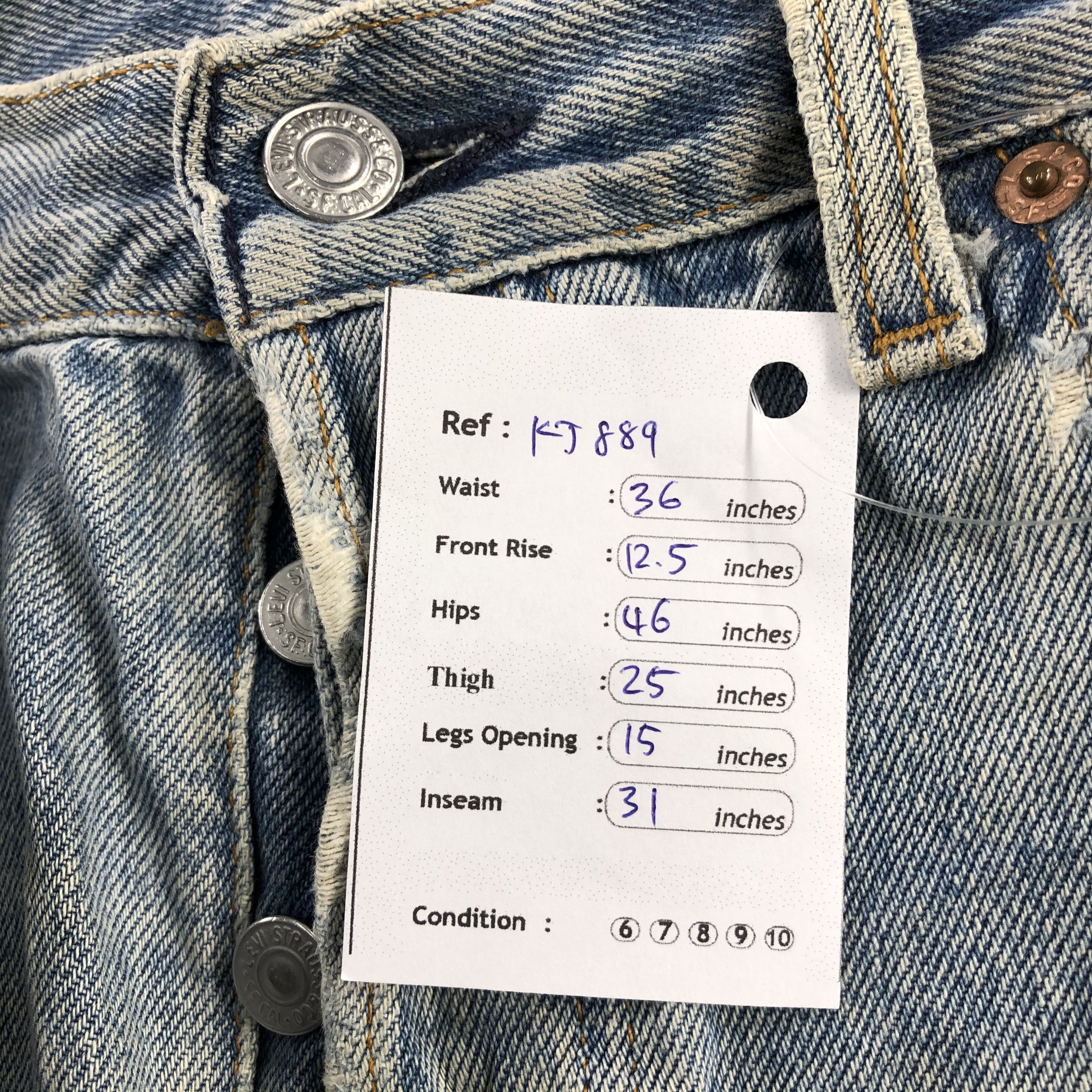 Levi's Vintage 90s Levi's 501 Jeans Distressed Denim KJ889 Size US 36 / EU 52 - 23 Thumbnail