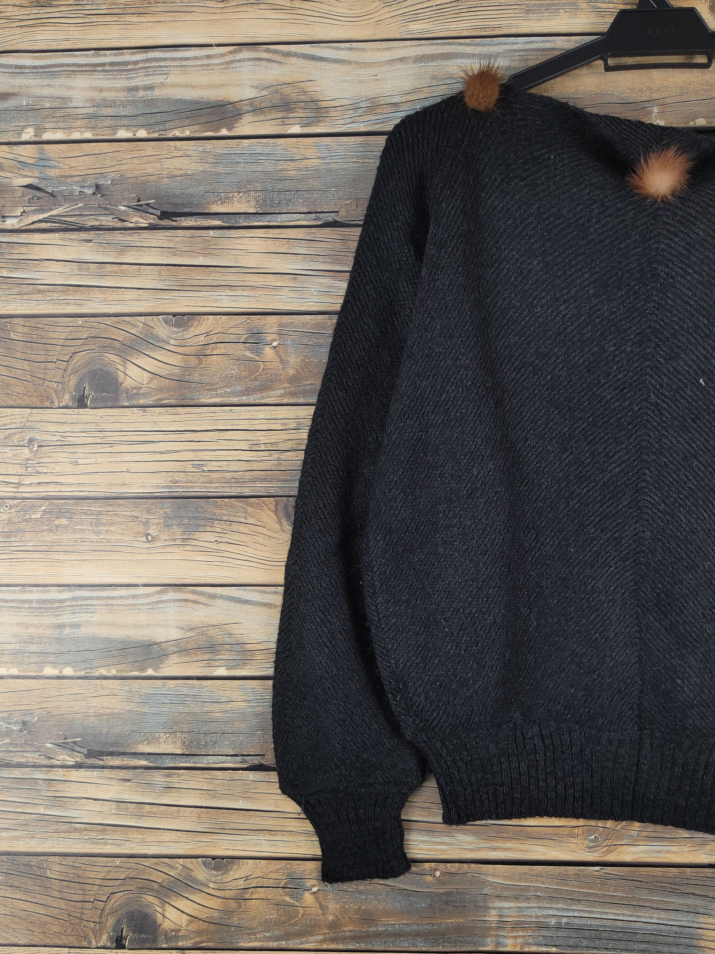 Homespun Knitwear Japanese Brand Black Knitwear Sweatshirts #W1234 Size M / US 6-8 / IT 42-44 - 8 Thumbnail