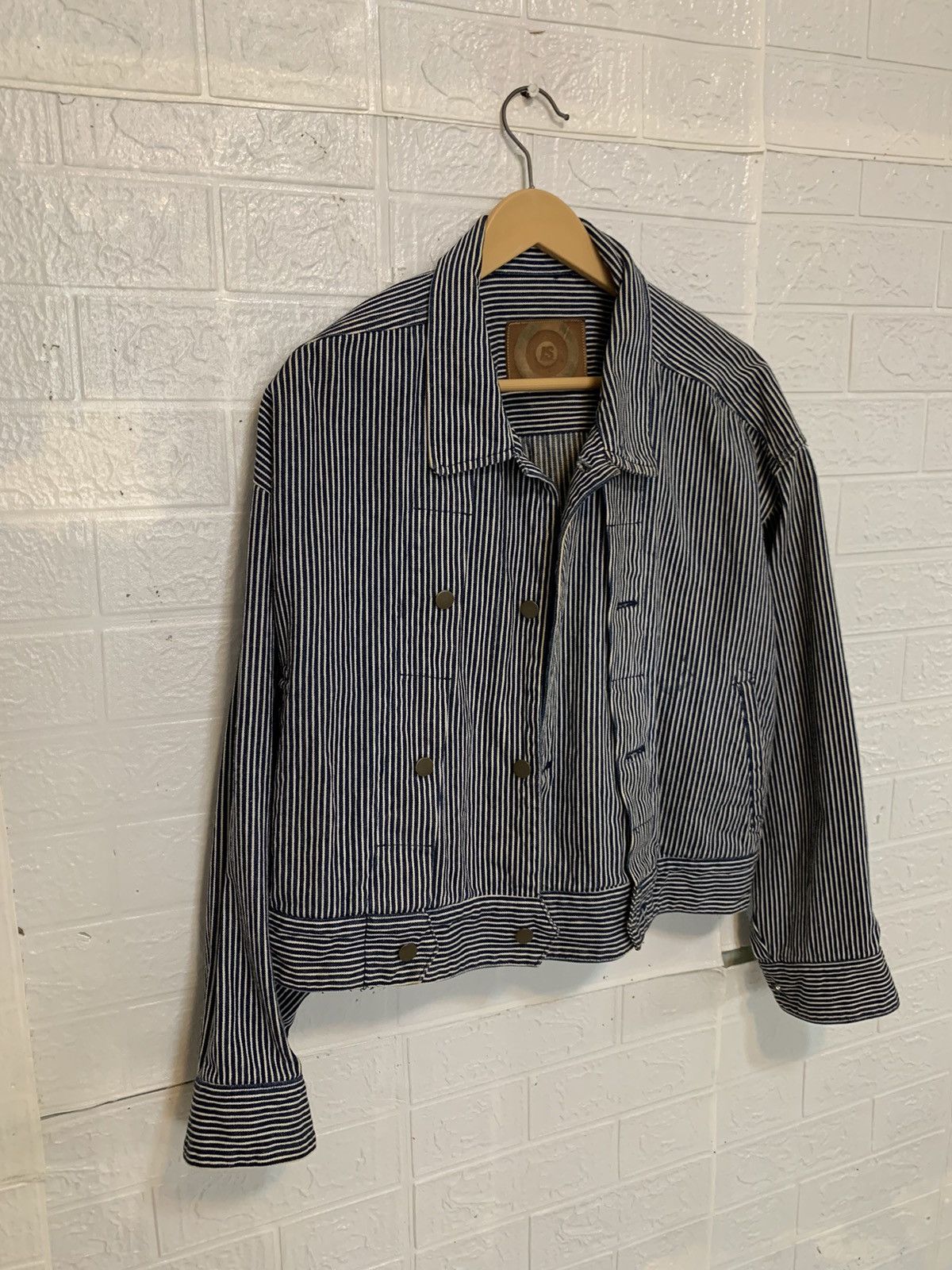 Issey Miyake Vintage Issey Miyake Hickory Stripe Asymemetrical Jacket Size US M / EU 48-50 / 2 - 4 Thumbnail