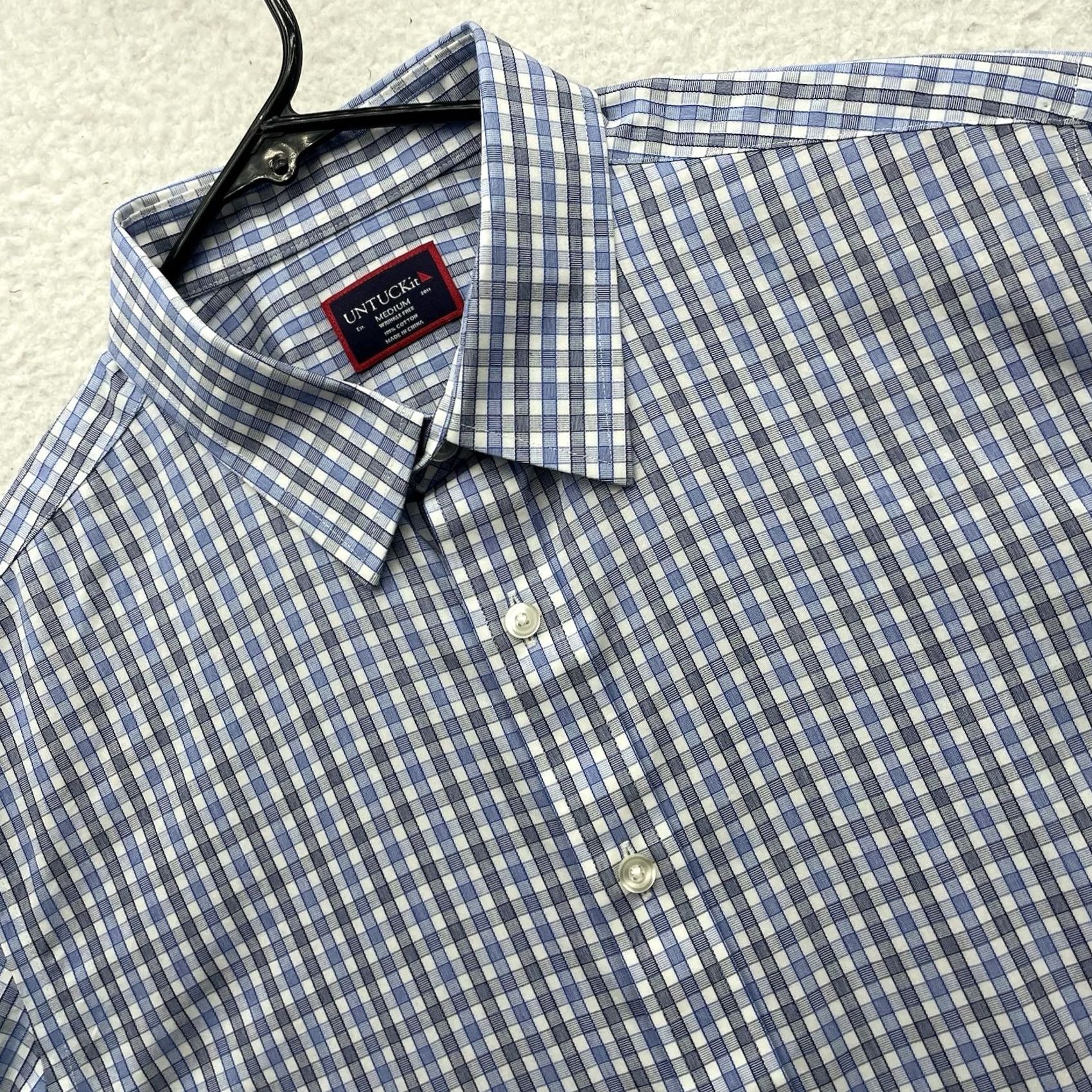 UNTUCKit UNTUCKit Shirt Mens M Blue Plaid Wrinkle Free Button Up Casual Preppy Size US M / EU 48-50 / 2 - 2 Thumbnail
