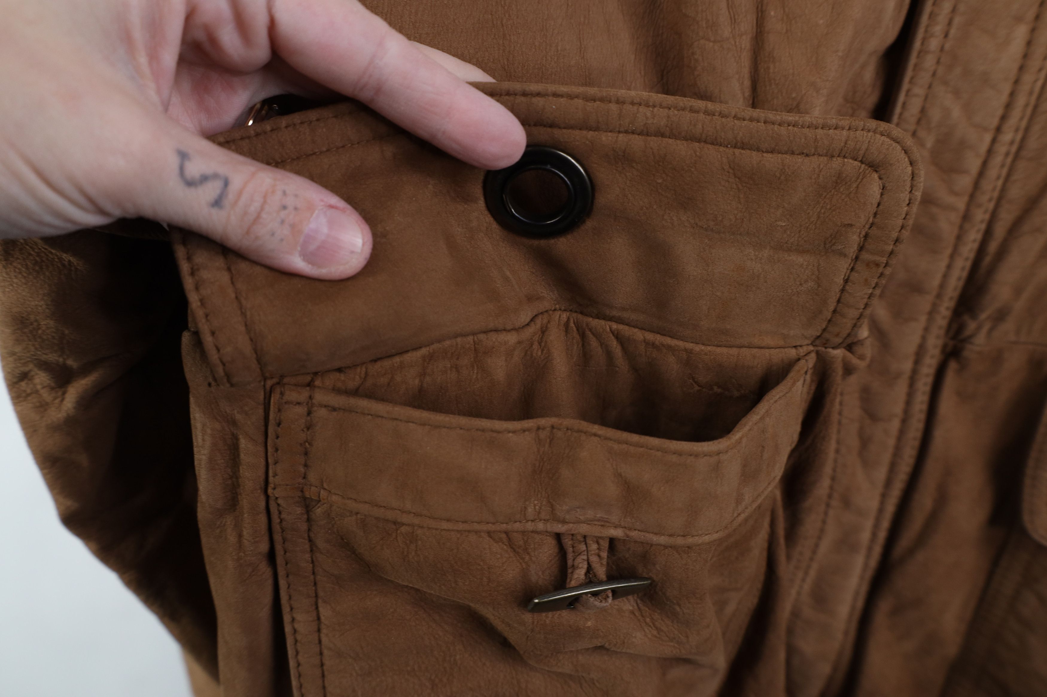 Vintage Vintage 90s Streetwear Button Suede Leather Bomber Jacket Size US XL / EU 56 / 4 - 7 Thumbnail